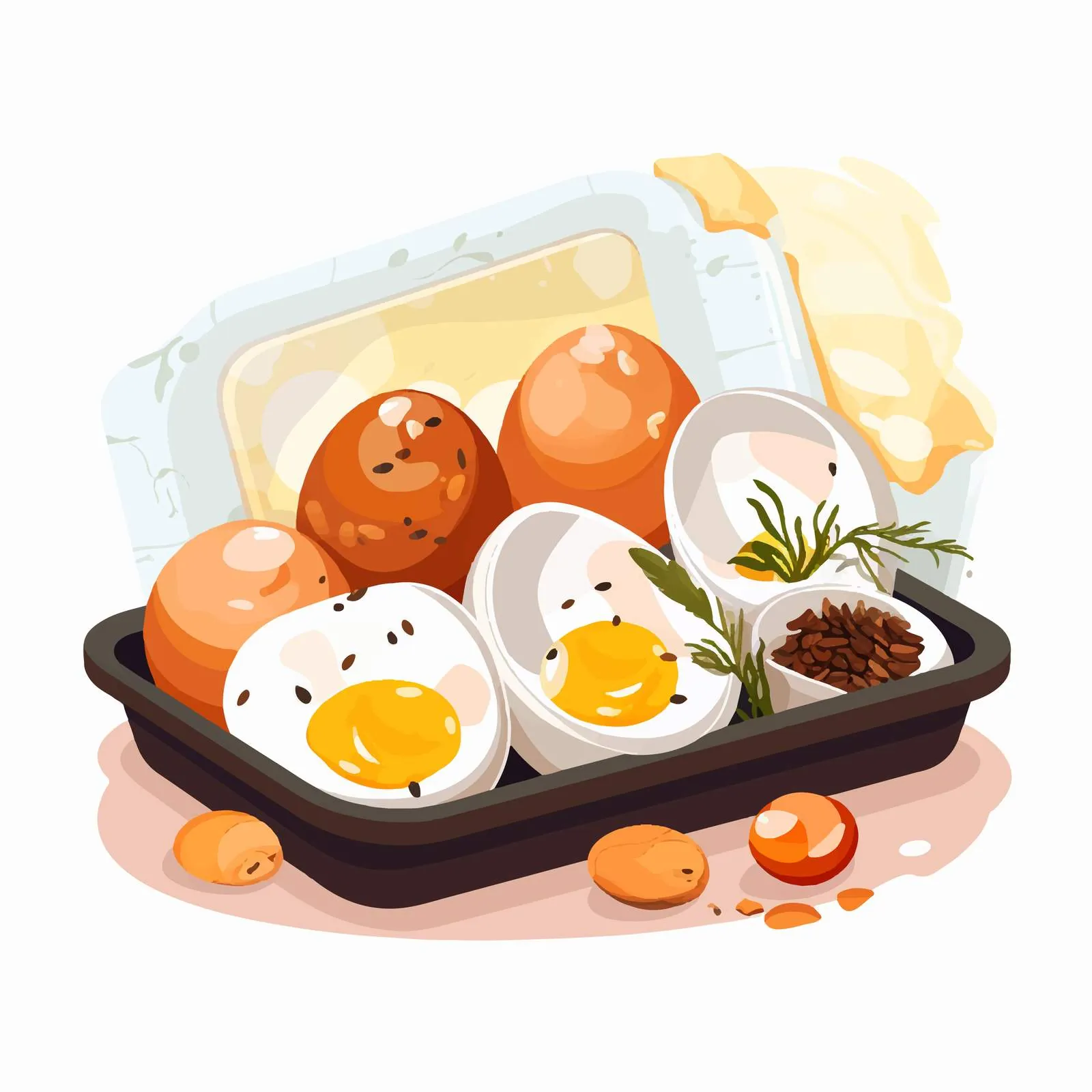 Chicken and Quail Eggs with Shells Illustration — free download from Dotvec