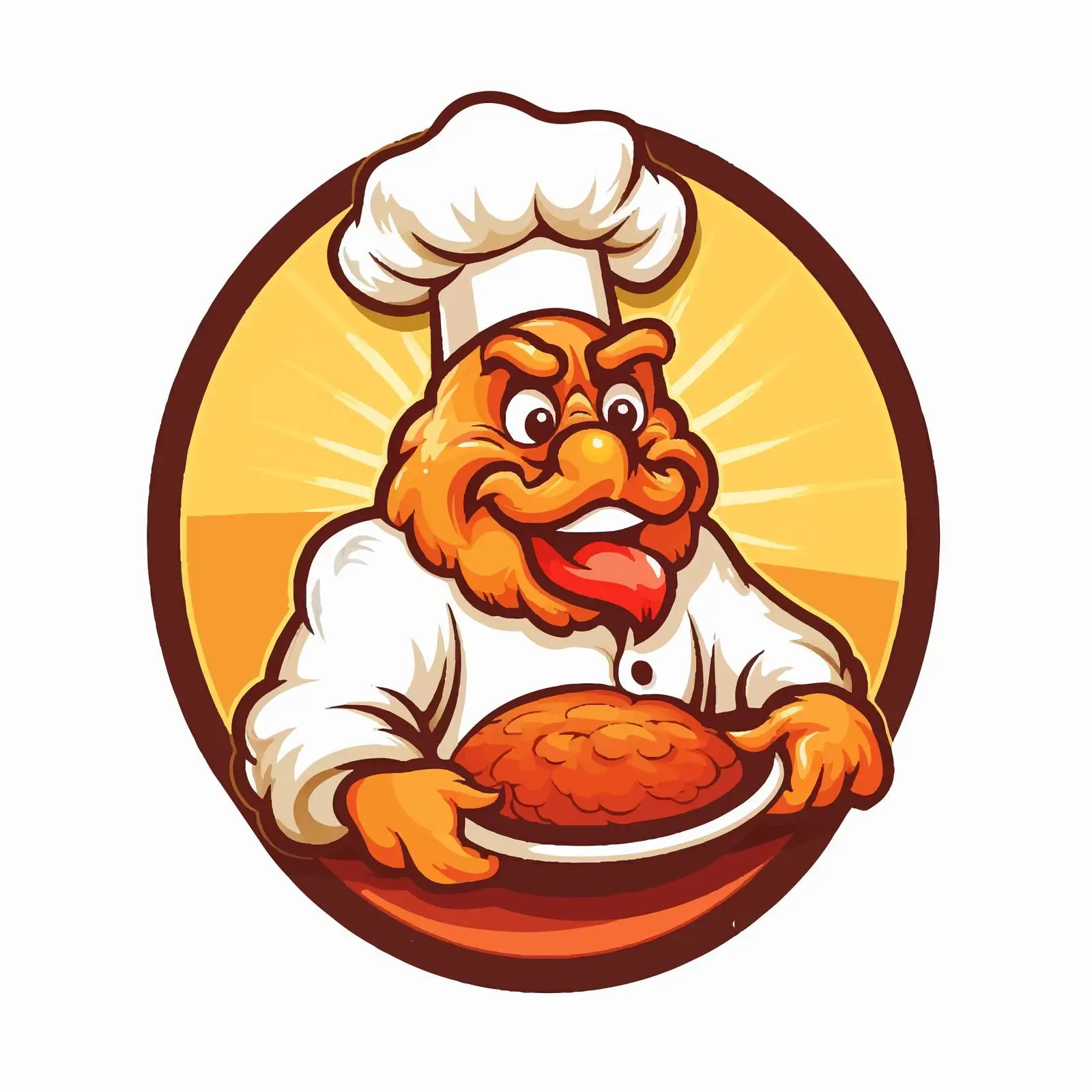 Cartoon Chicken Chef Character with Farm Logo — free download from Dotvec