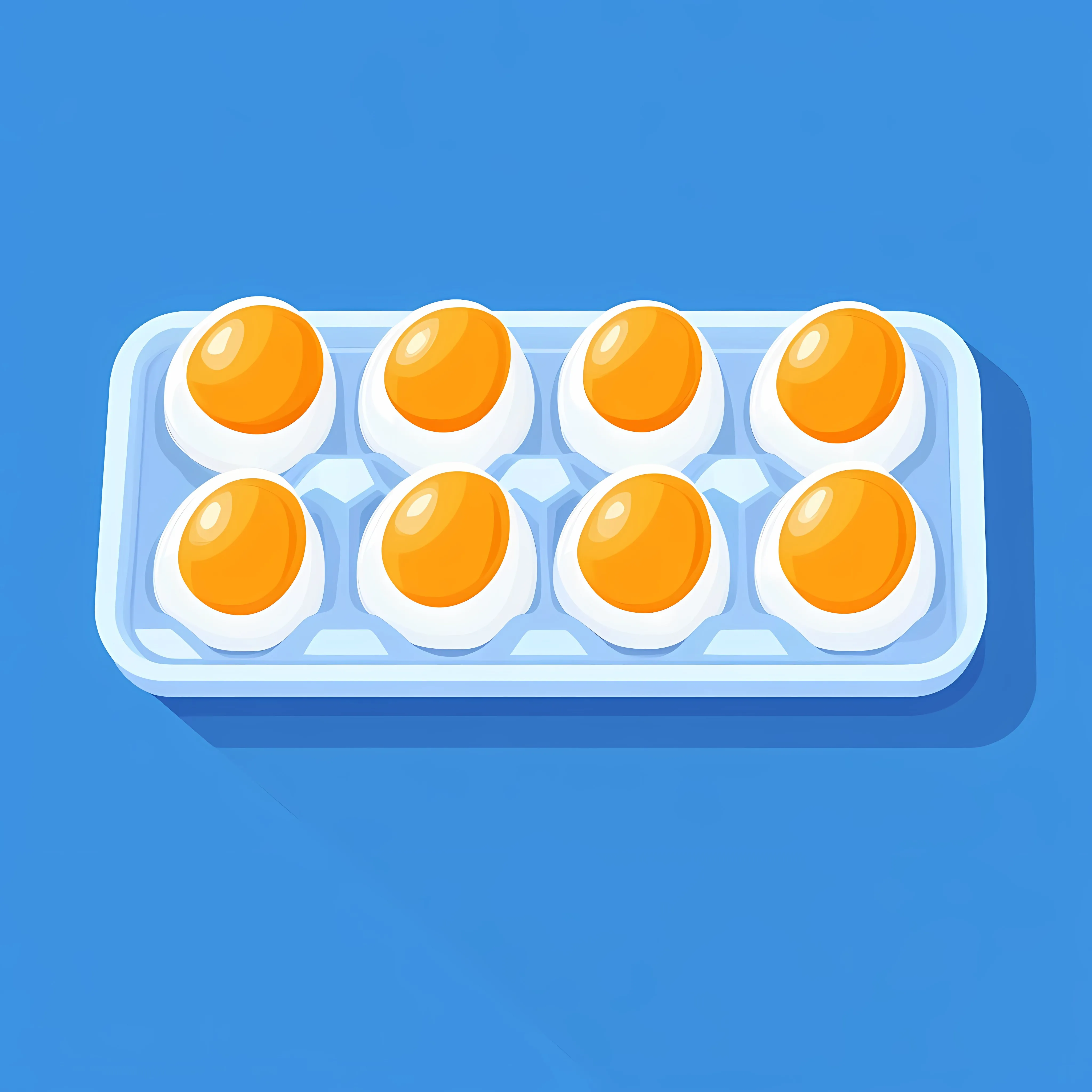 Flat Style Chicken Eggs in Tray with Shadows – free stylized eggs image from Dotvec