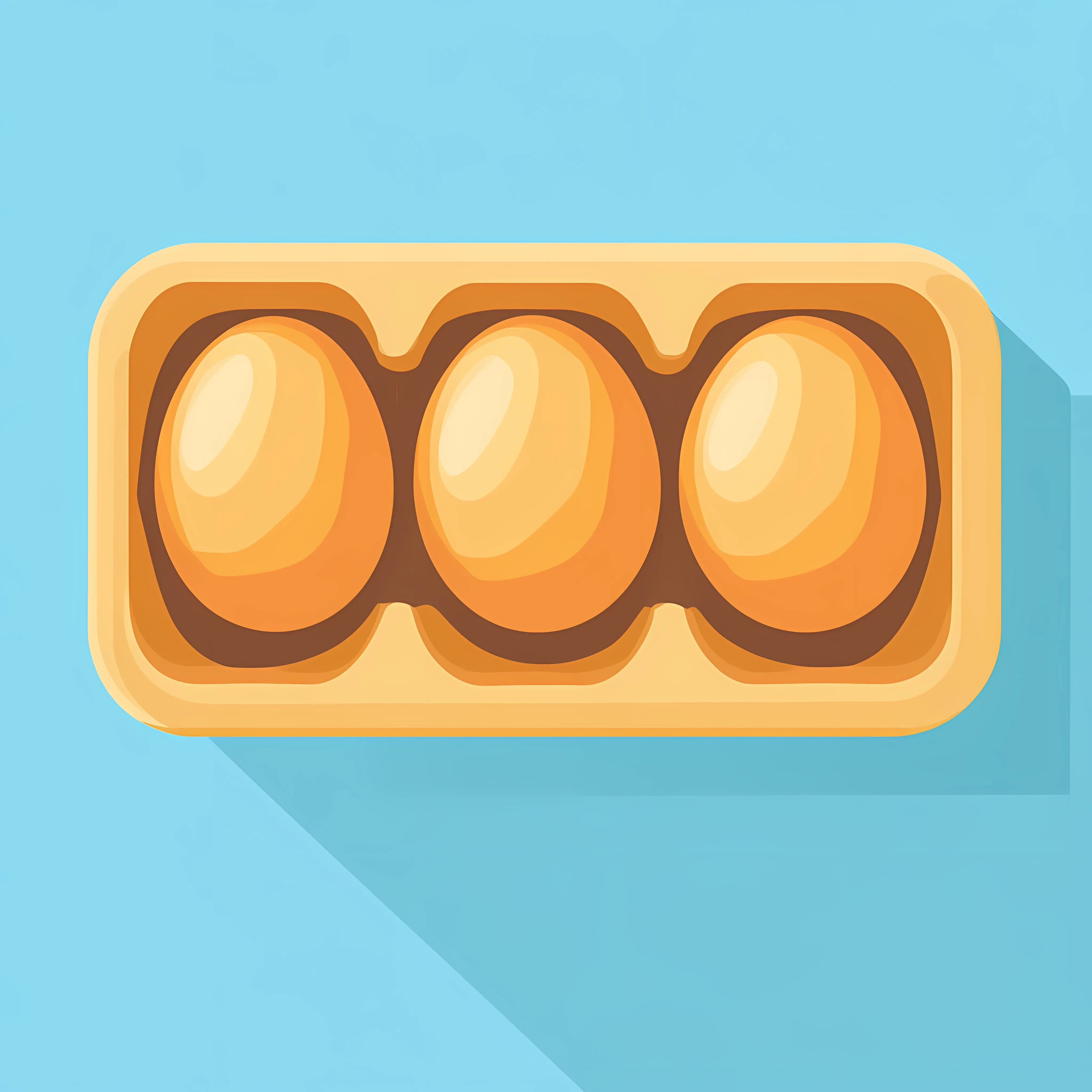 Flat Style Chicken Eggs in Tray with Shadow — free download from Dotvec