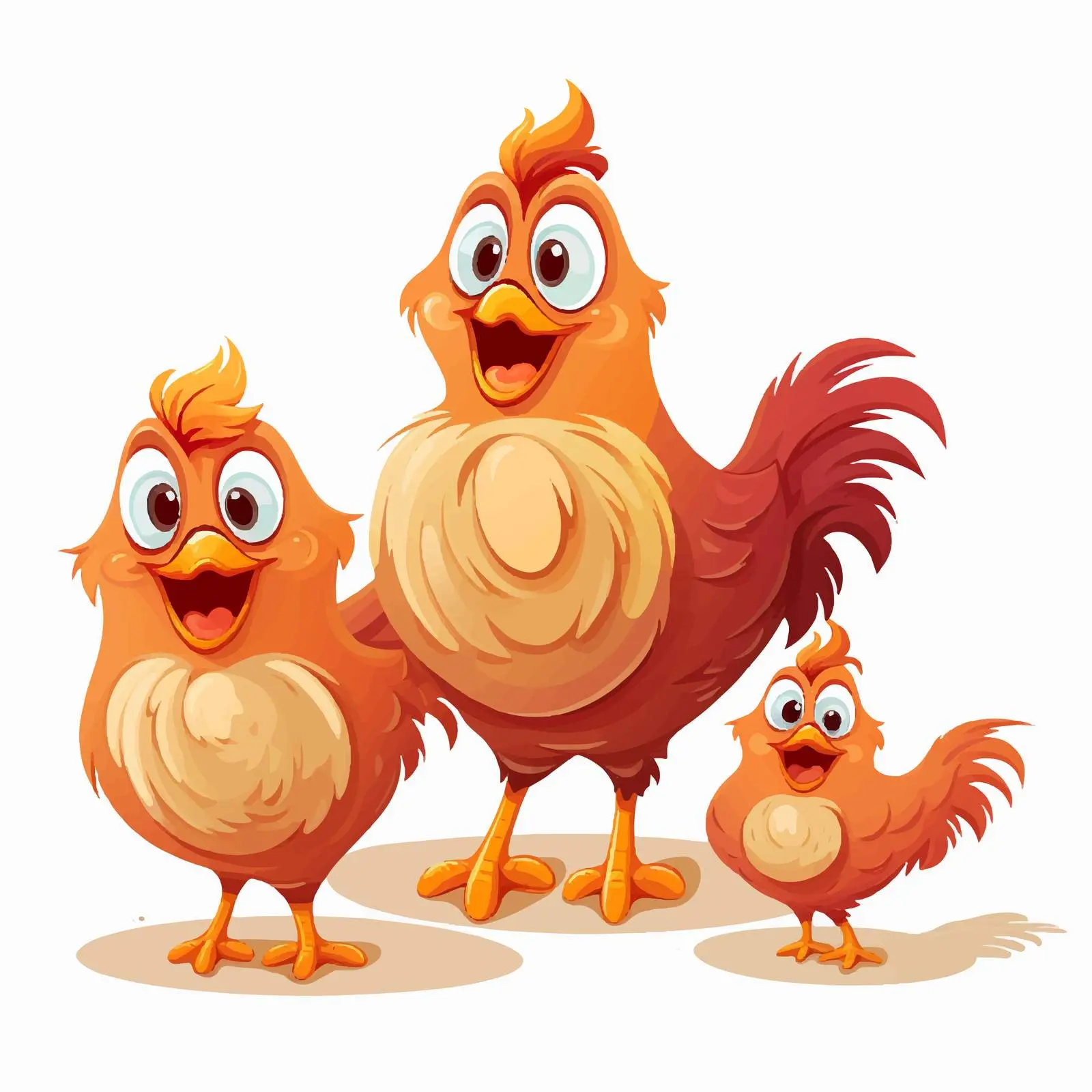 Chicken Family Illustration on White Background — free download from Dotvec