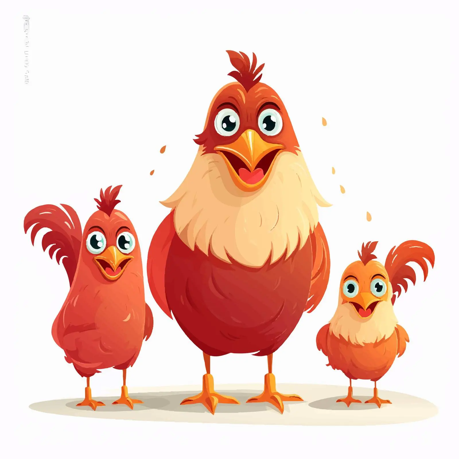 Chicken Family Vector Illustration on White Background — free download from Dotvec