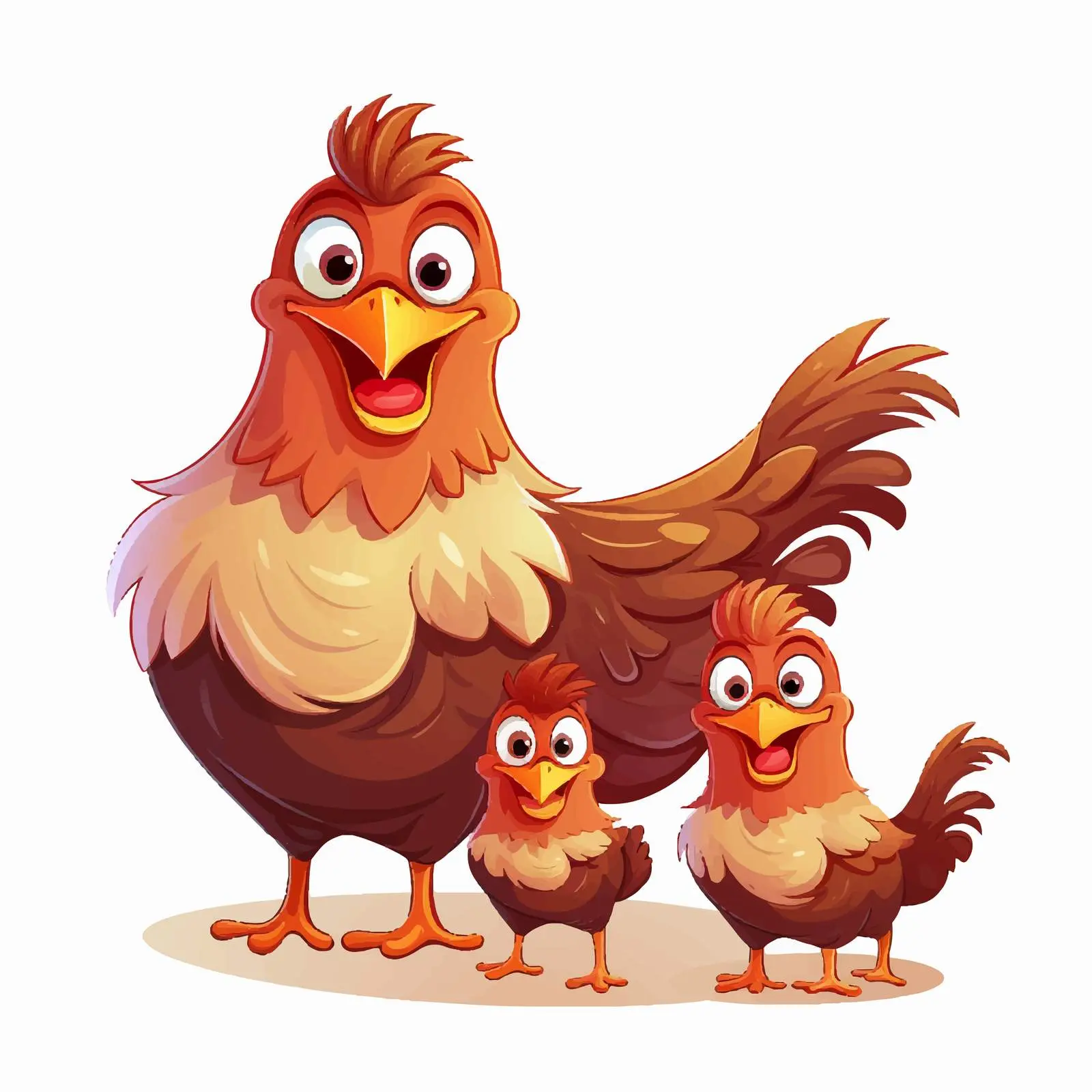 Charming Chicken Family Vector Illustration — free download from Dotvec