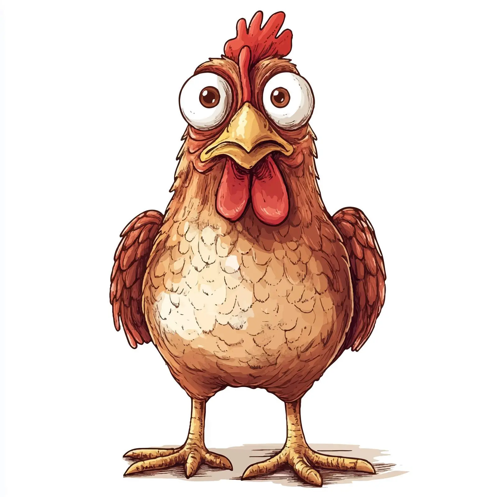 Funny Chicken Vector Illustration Looking at You – free humorous chicken image from Dotvec