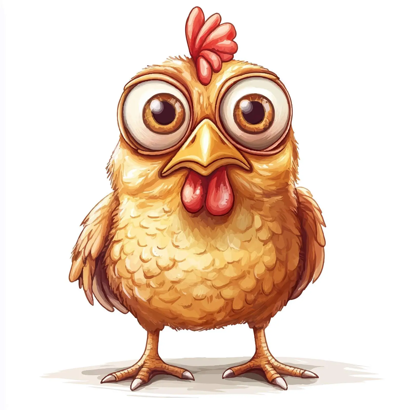 Funny Chicken Vector Illustration Looking At You – free vector symbols image from Dotvec