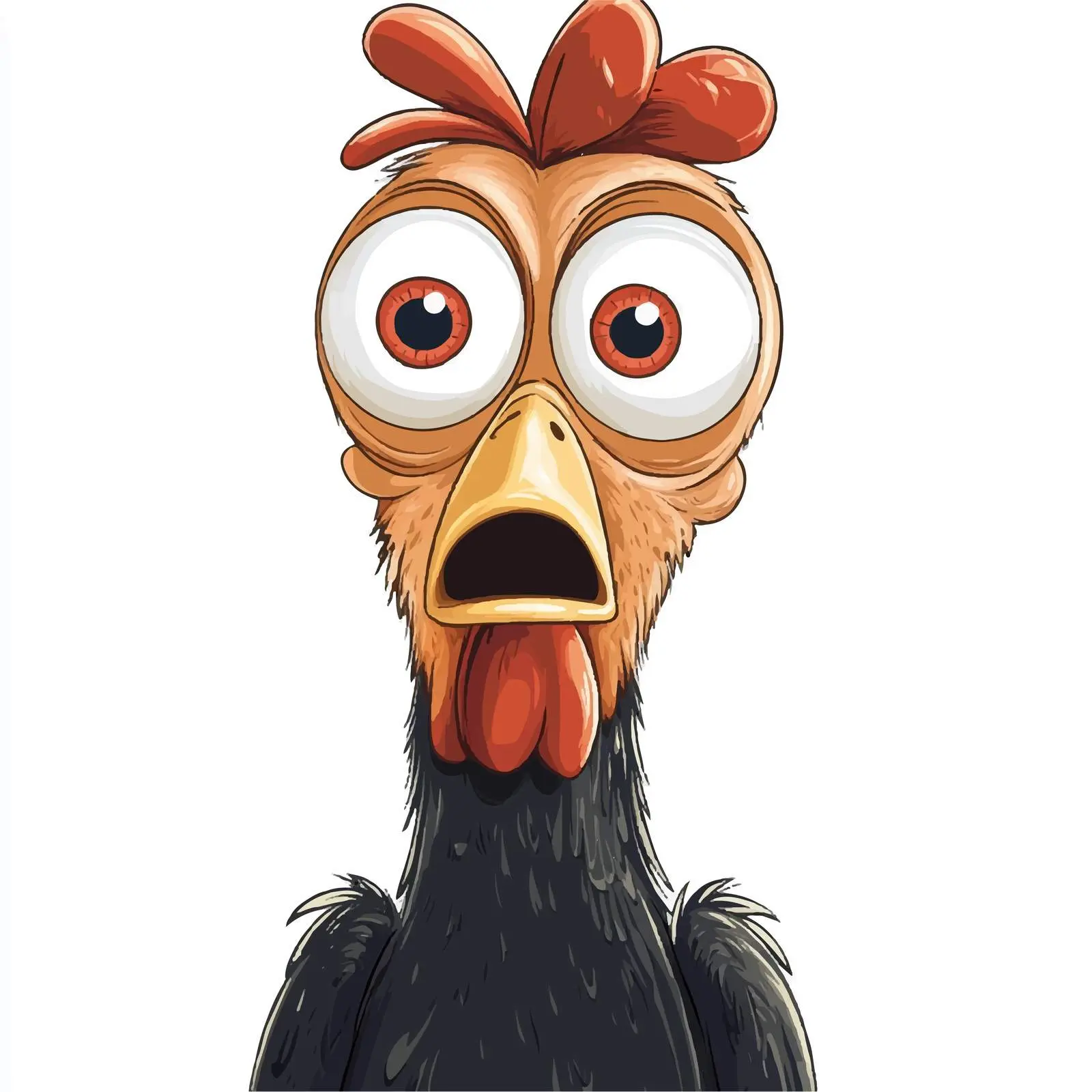 Funny Chicken Vector Illustration Staring — free download from Dotvec