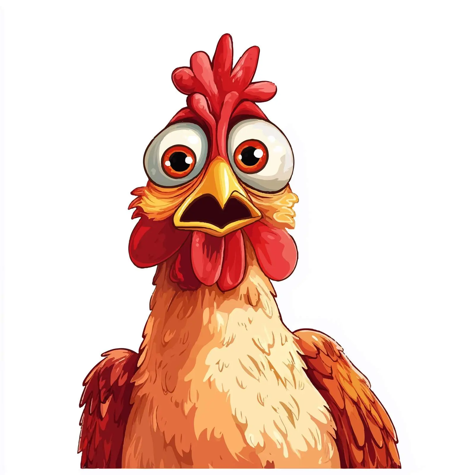 Funny Chicken Vector Illustration Looking at You – free laughing image from Dotvec