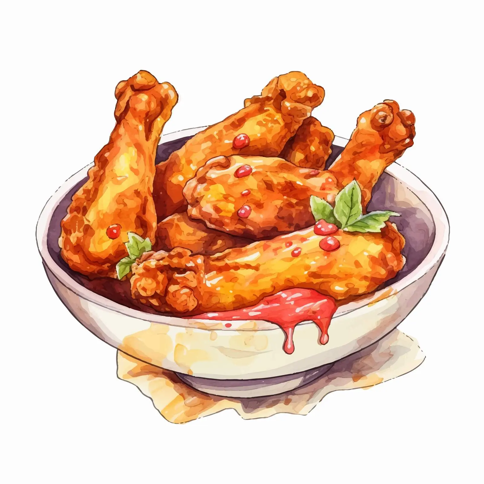 Fried Chicken Legs with Manicured Hand — free download from Dotvec
