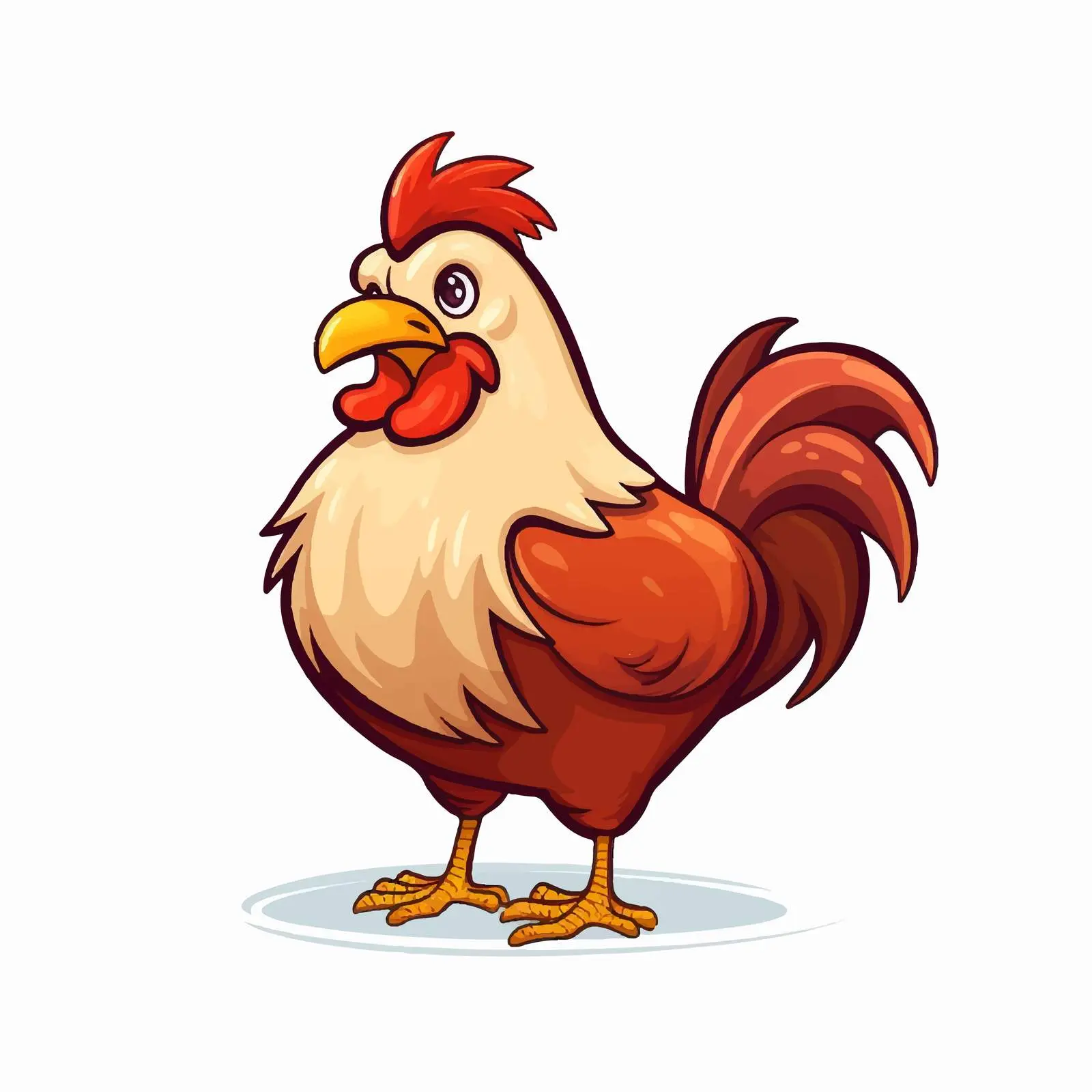 Cartoon Chicken Vector Line Illustration – free chicken illustration image from Dotvec