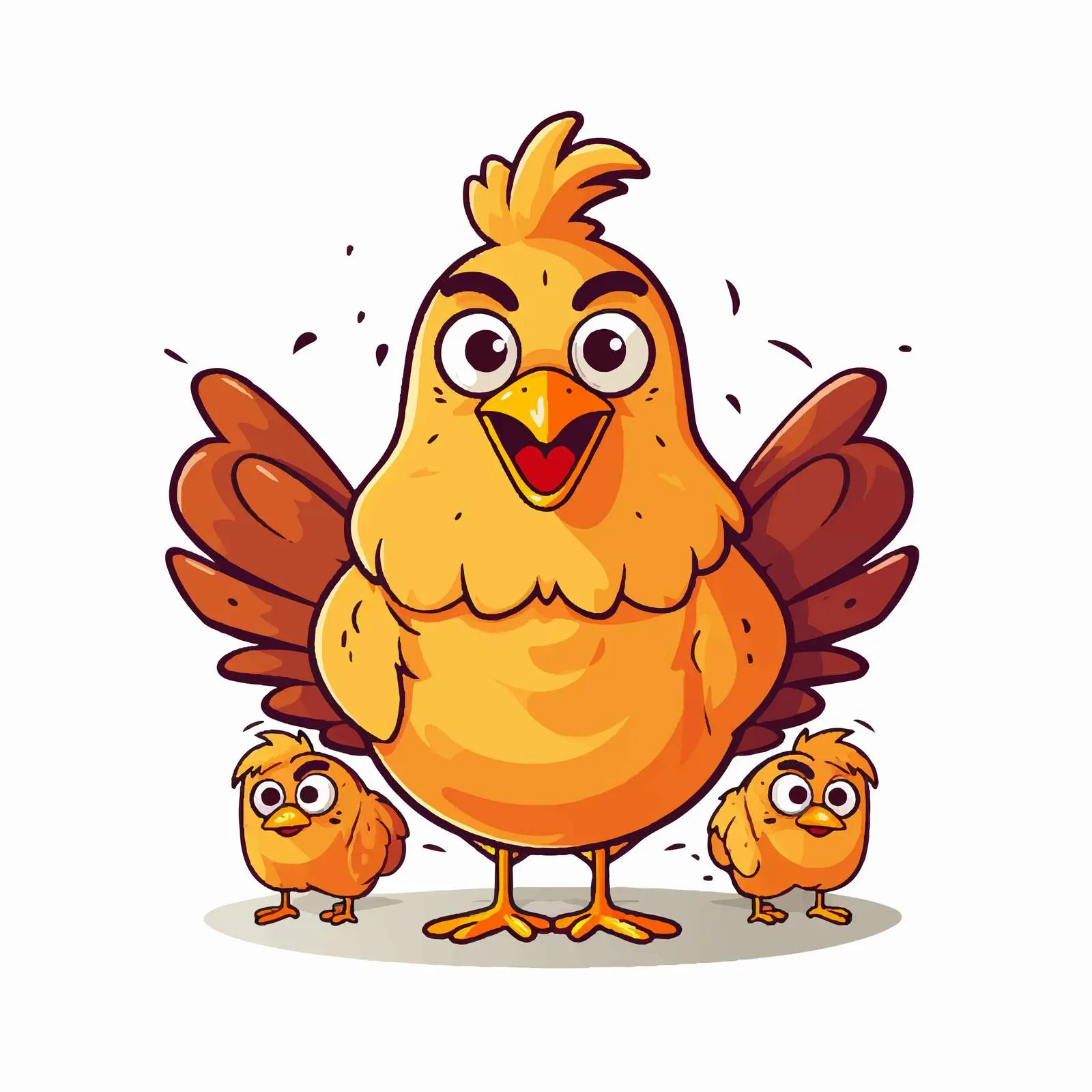 Cartoon Chicken Vector Illustration — free download from Dotvec