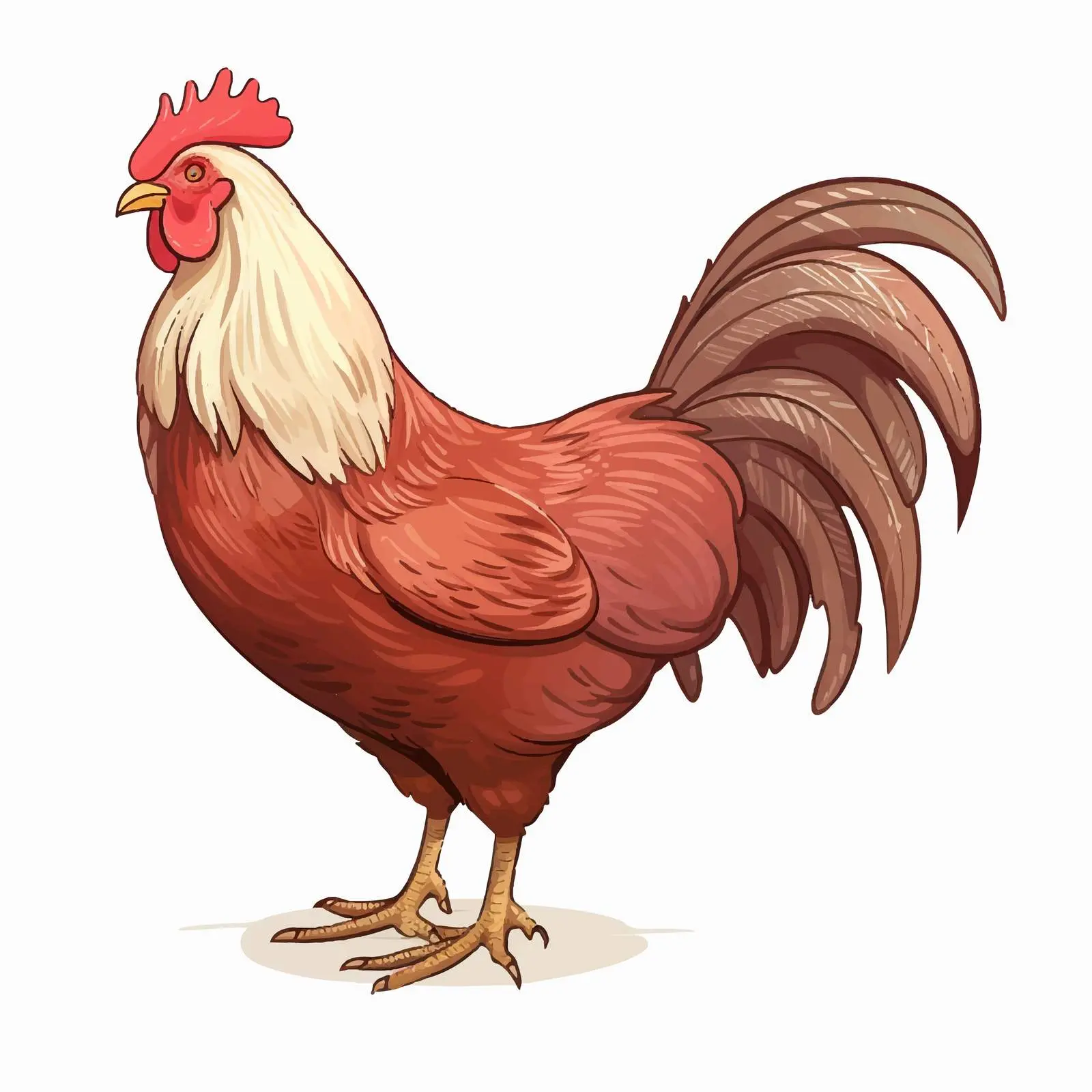 Cartoon Chicken Line Vector Illustration — free download from Dotvec