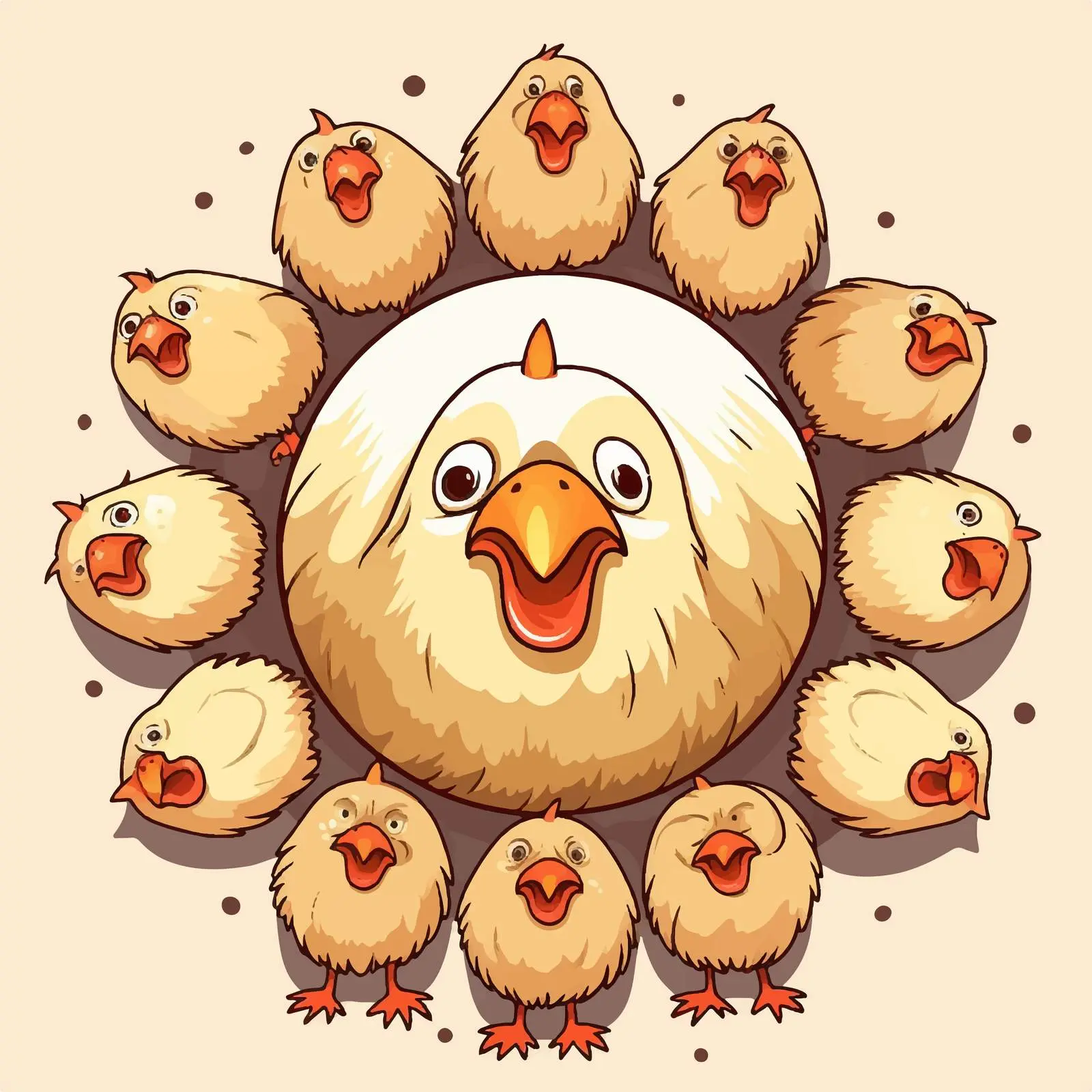 Isolated Chicken Line Vector Illustration on White Background — free download from Dotvec