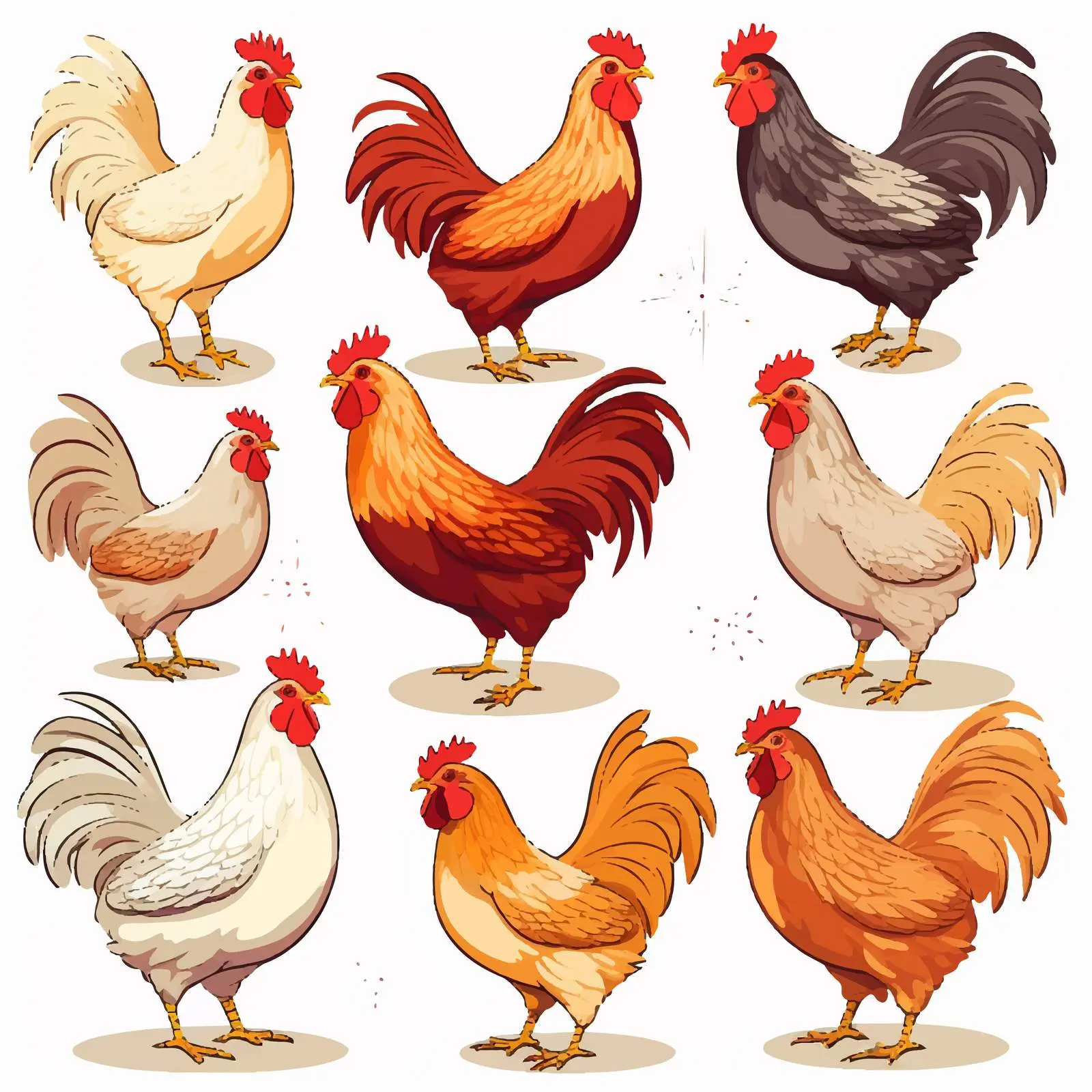 Chicken Line Art Vector Illustration on White Background — free download from Dotvec