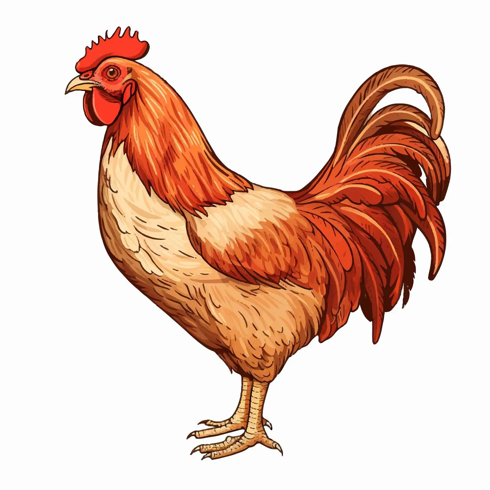 Chicken Line Vector Illustration on White Background — free download from Dotvec