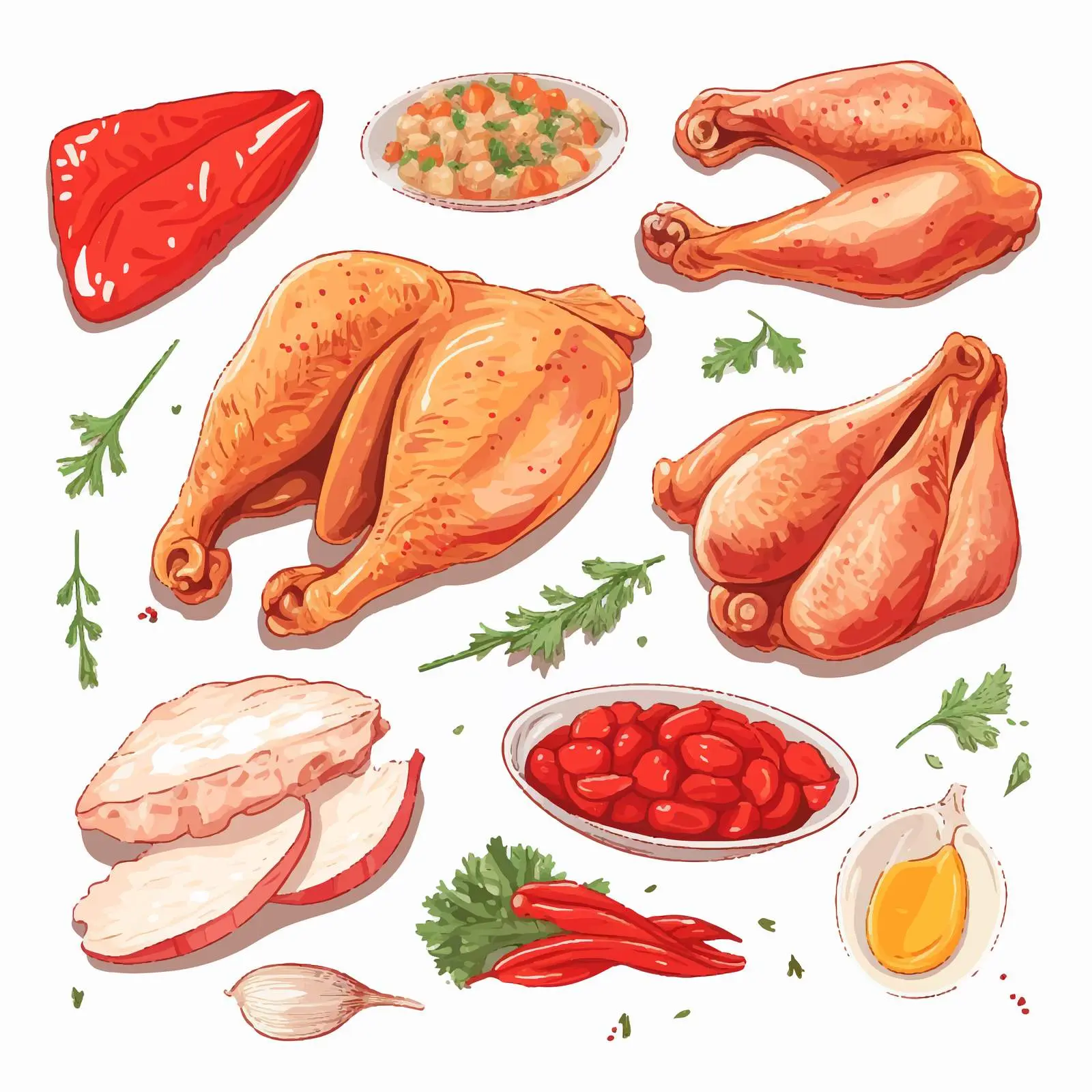 Chicken Meat Vector Illustration on White Background — free download from Dotvec
