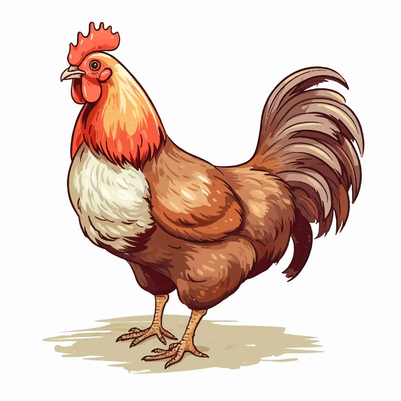 Chicken Vector Sketch Illustration on White Background – free stylized chick image from Dotvec