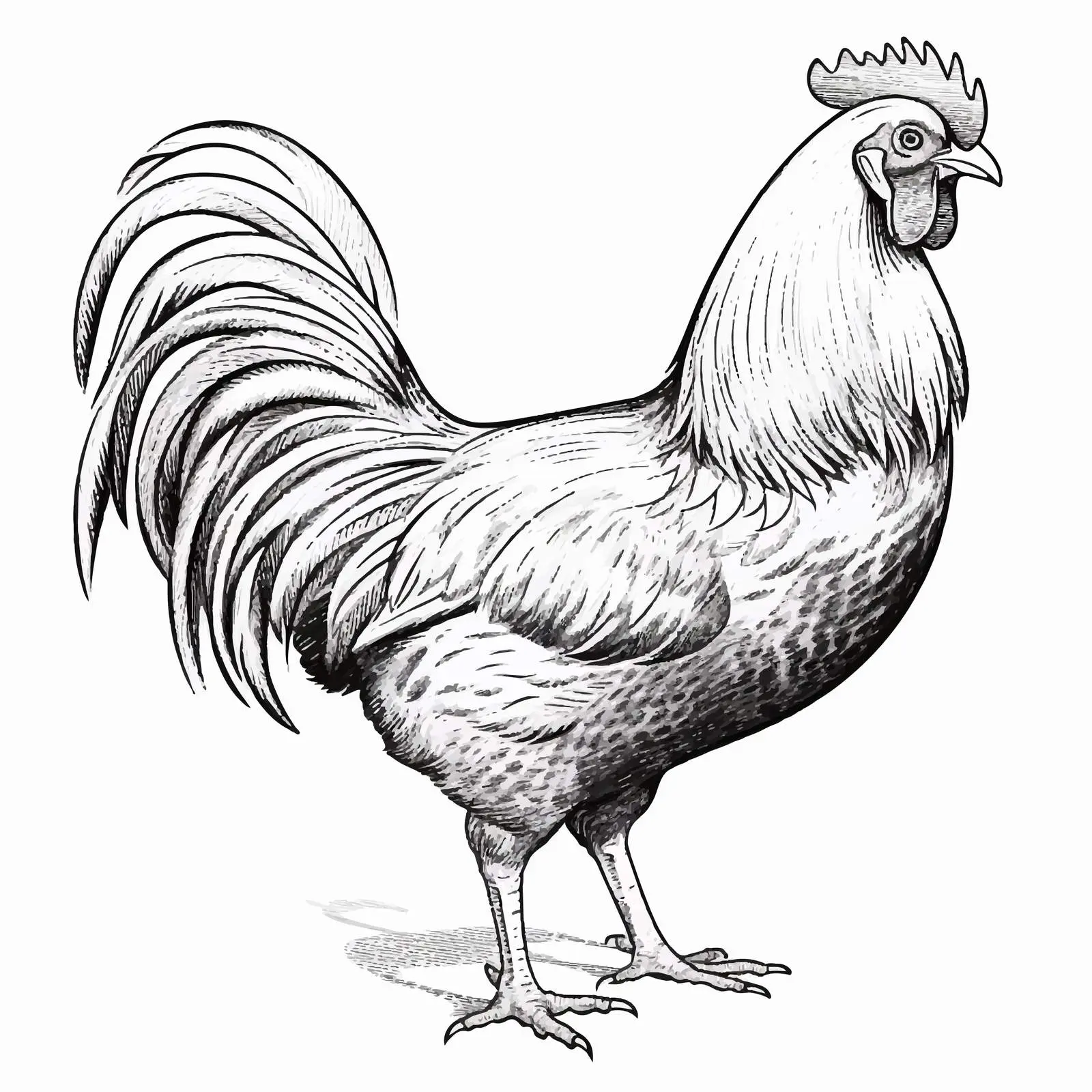 Chicken Sketch Vector Illustration on White Background — free download from Dotvec