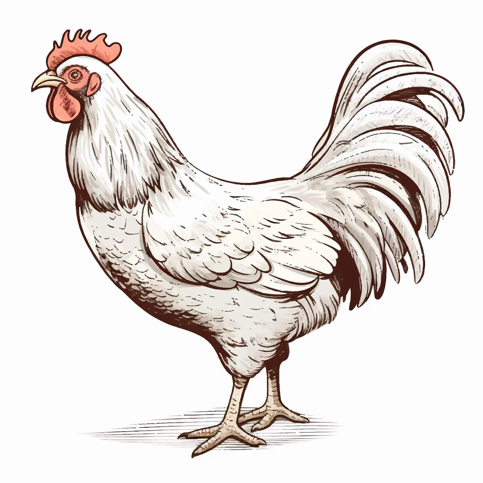 Chicken Sketch Vector Illustration on White Background – free chicken logo image from Dotvec