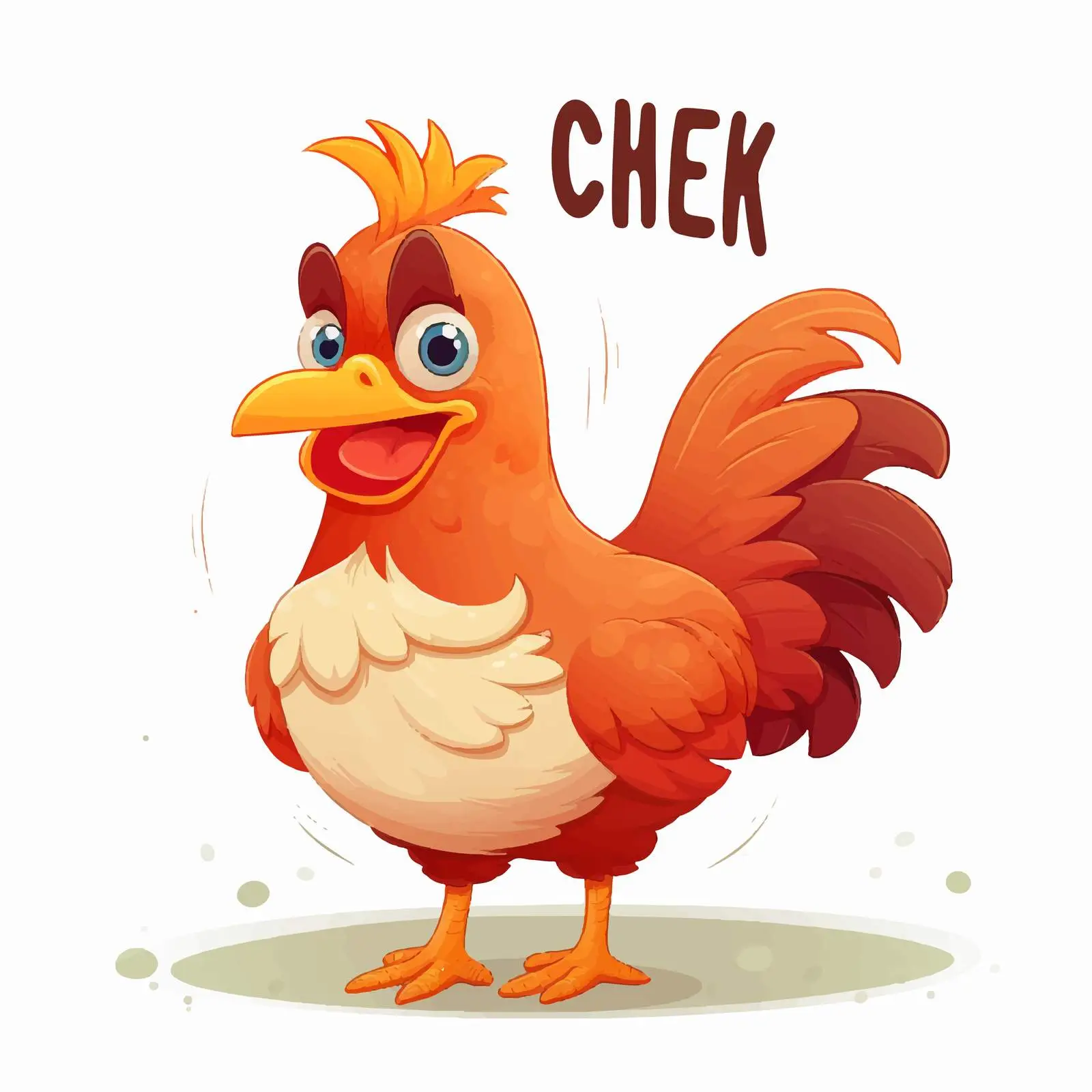 Chicken Cartoon Character Word Banner — free download from Dotvec