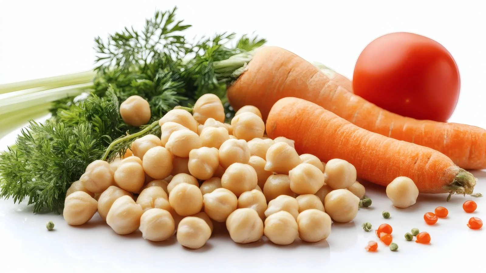Nutritious Chickpeas and Vegetables on White — free download from Dotvec