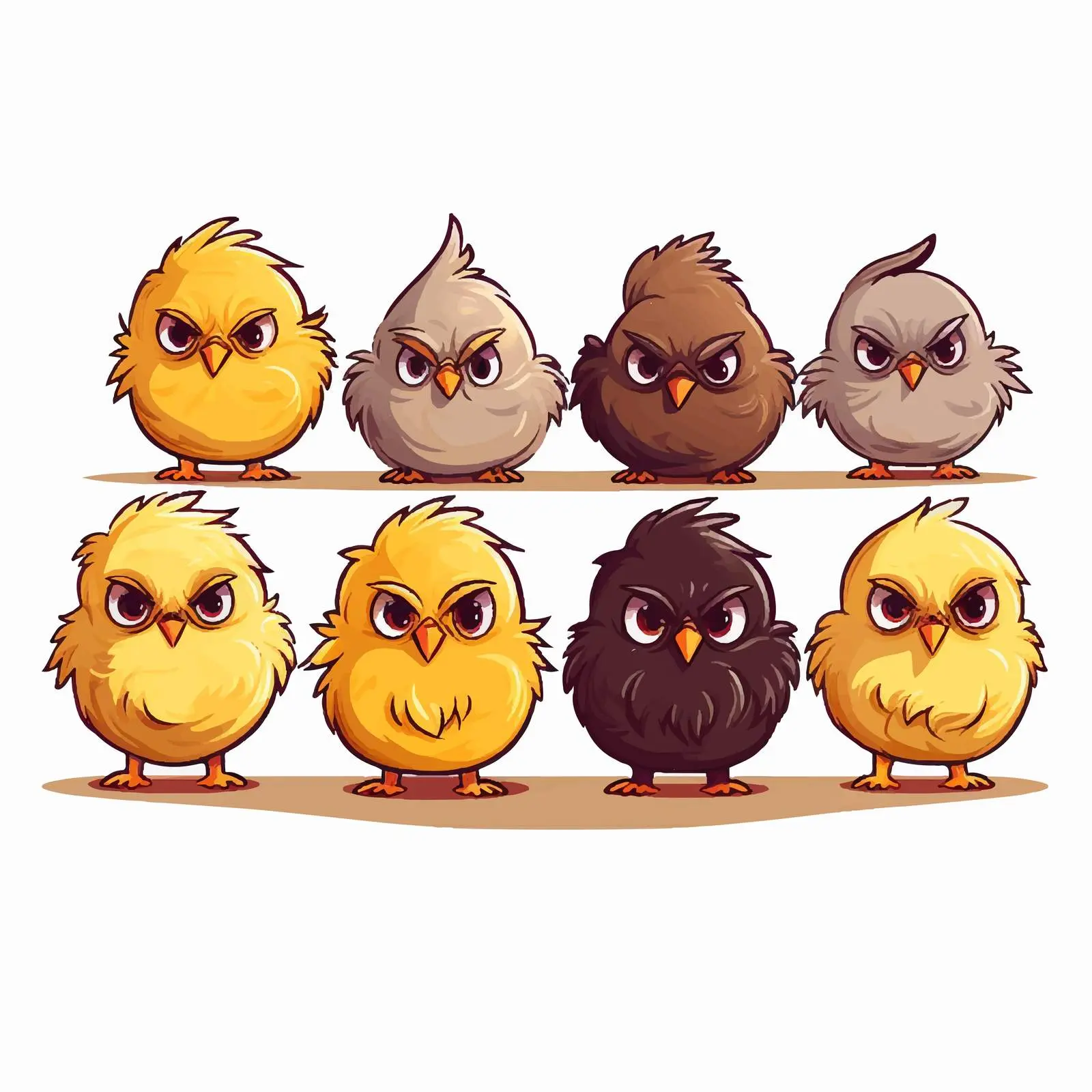 Cartoon Vector Illustration of Chicks in Line — free download from Dotvec