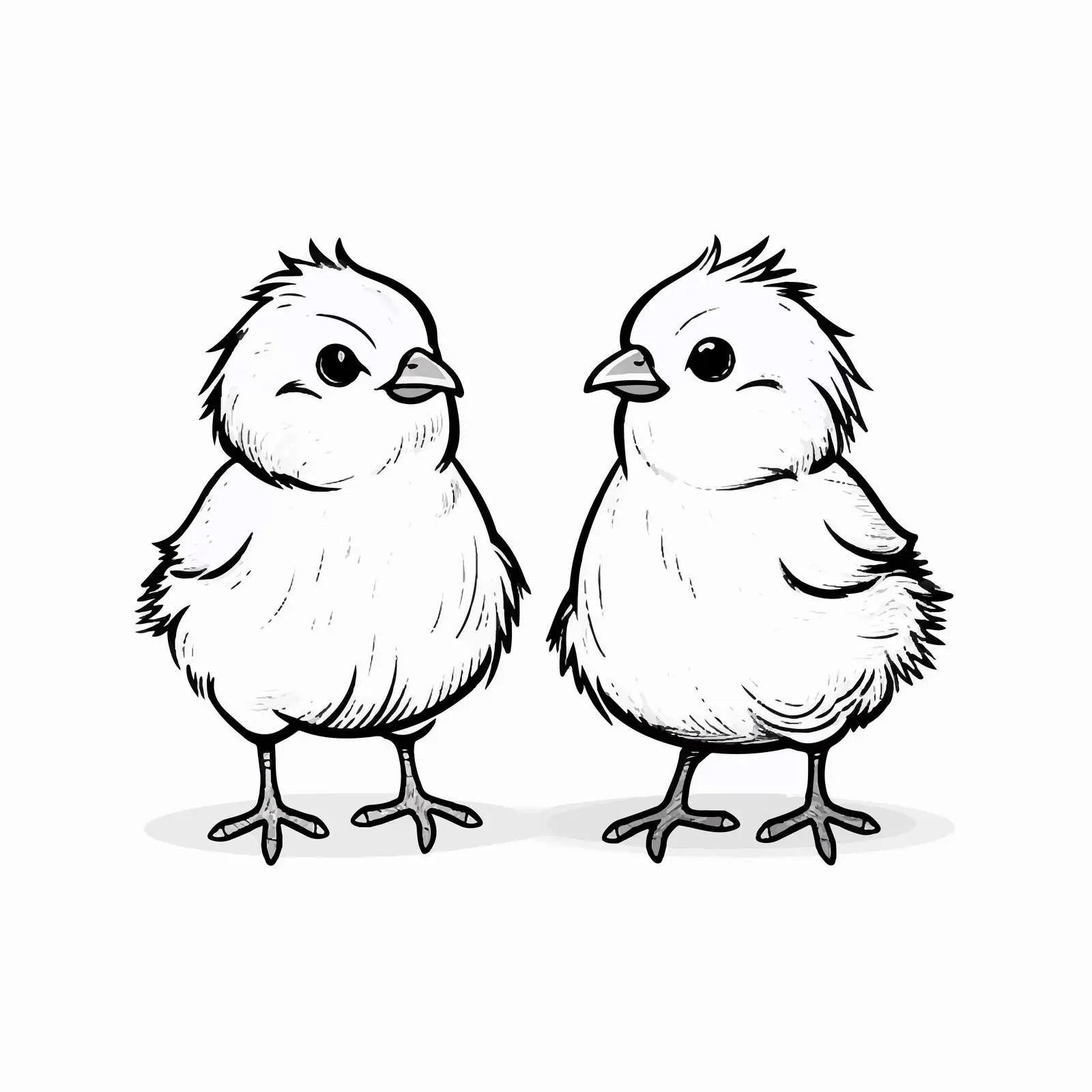 Cute Cartoon Chicks Outline Vector Illustration — free download from Dotvec