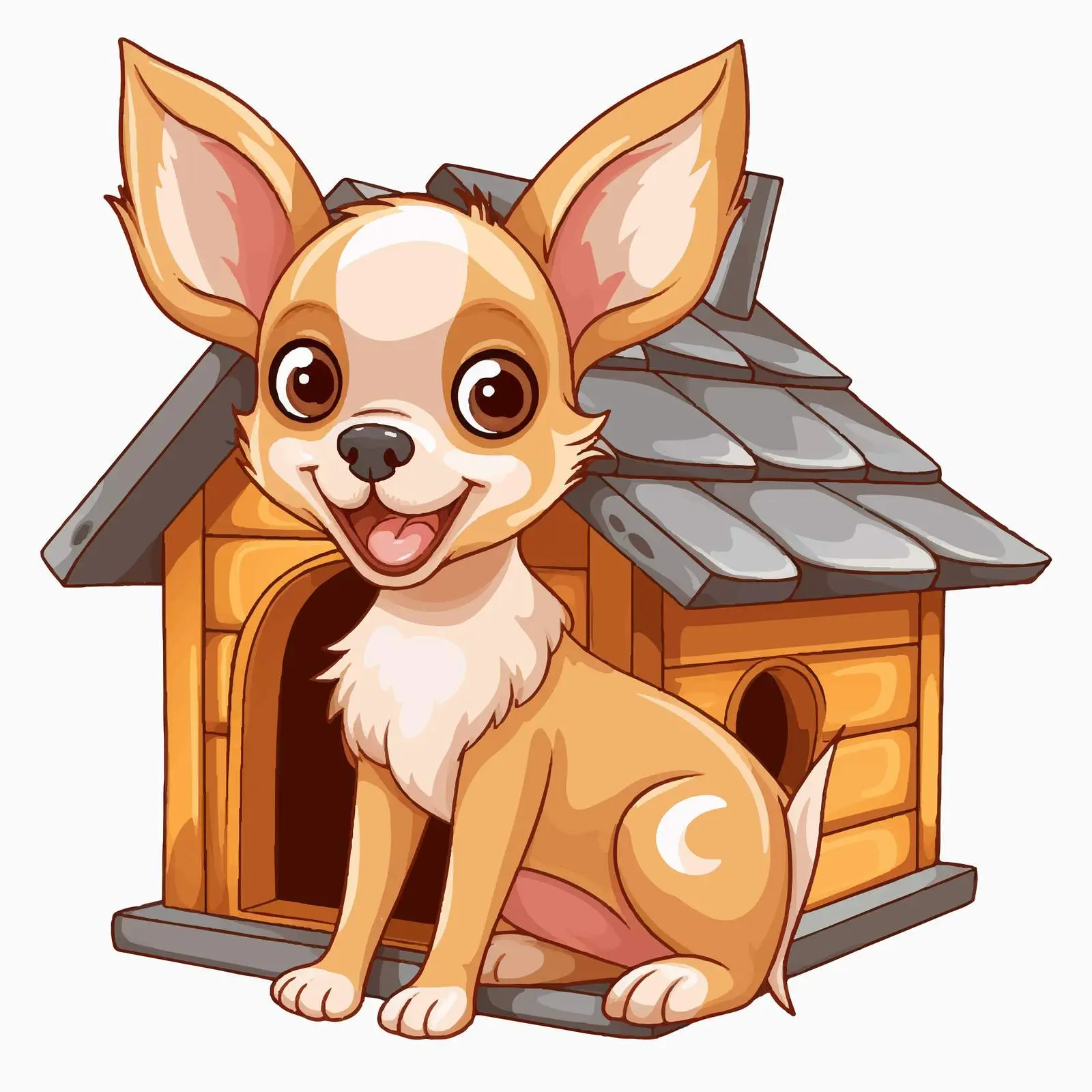 Chihuahua Dog with House Vector Illustration — free download from Dotvec