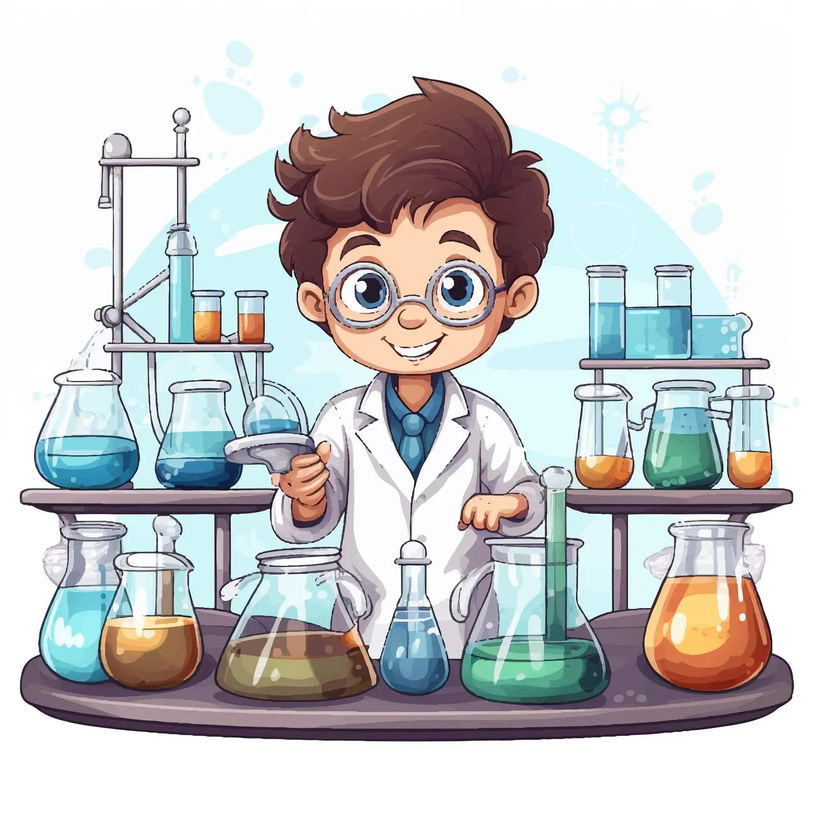 Child Conducting Experiments with Lab Equipment — free download from Dotvec