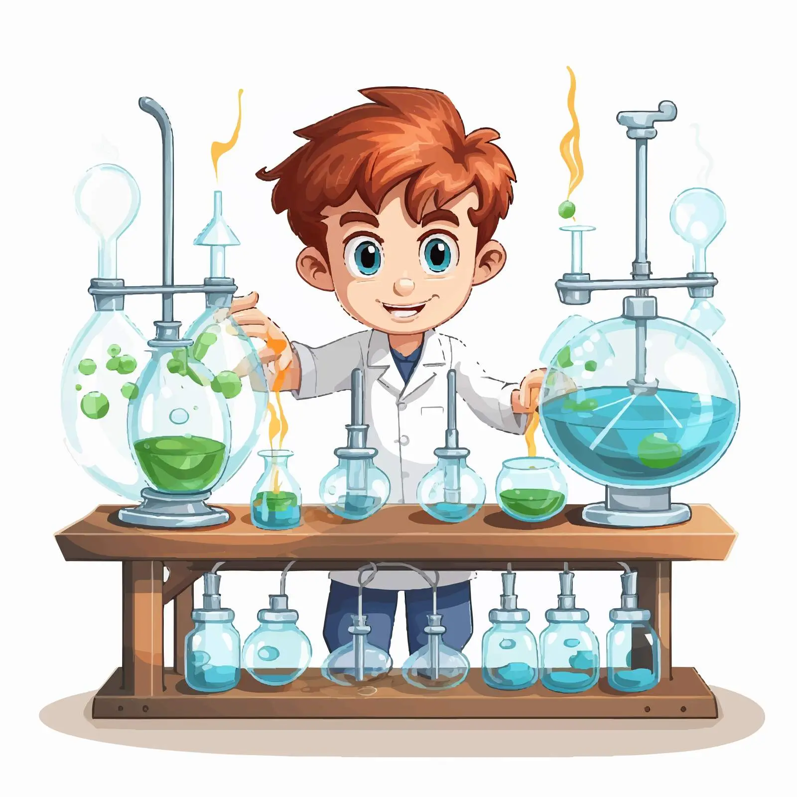 Child Conducting Science Experiments with Lab Equipment — free download from Dotvec