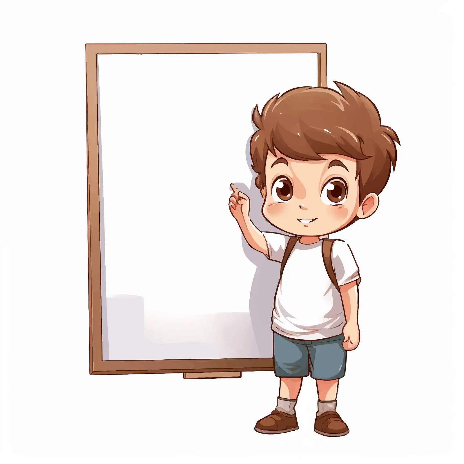 Child with Book by Whiteboard Vector Illustration — free download from Dotvec