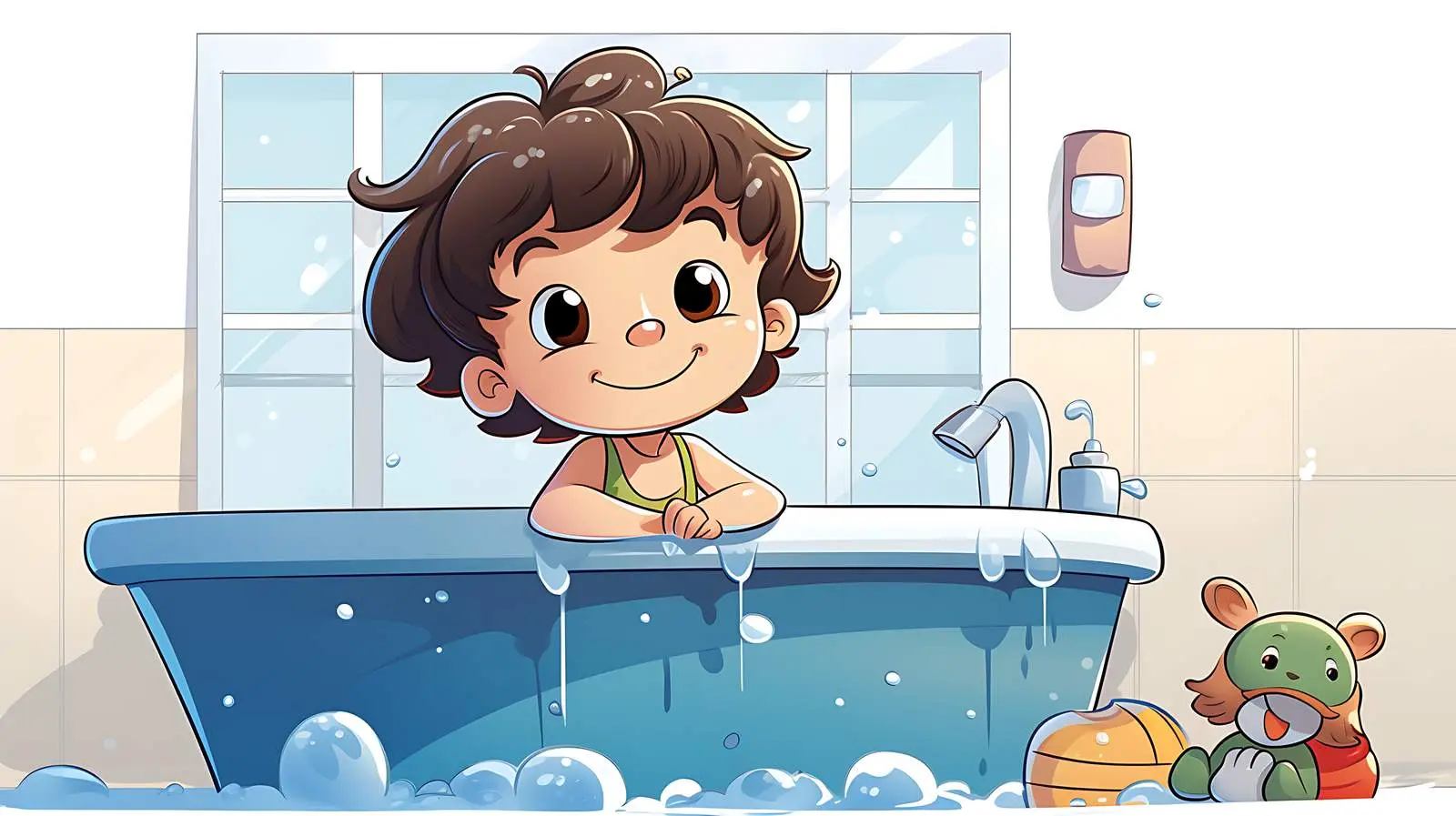 Child Bathroom Illustration Vector Graphic — free download from Dotvec