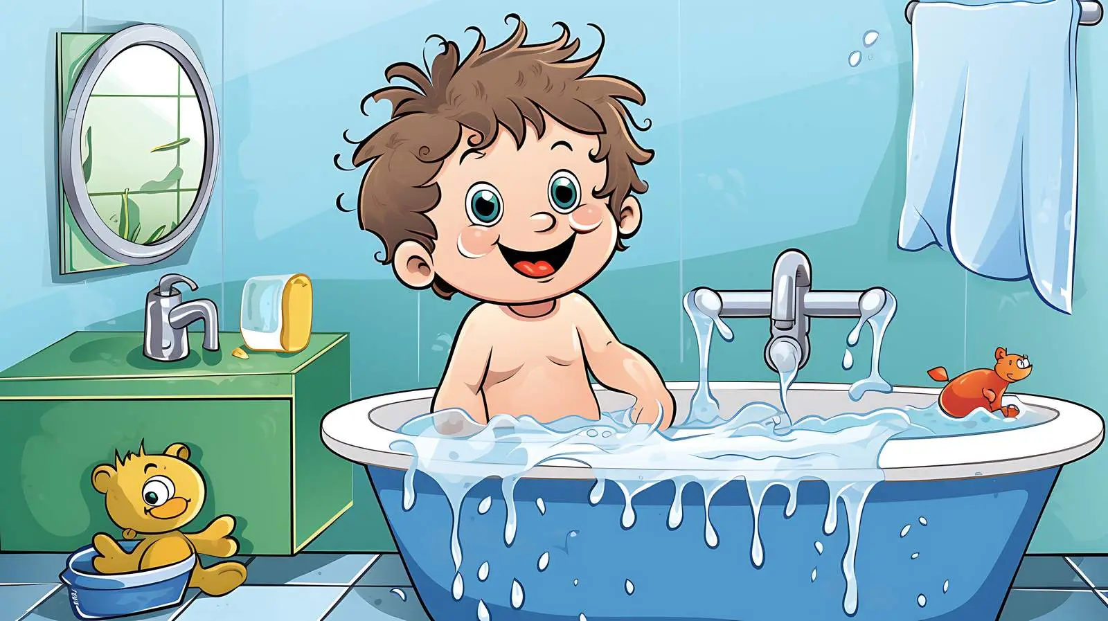 Child Bathroom Illustration Vector Graphic — free download from Dotvec