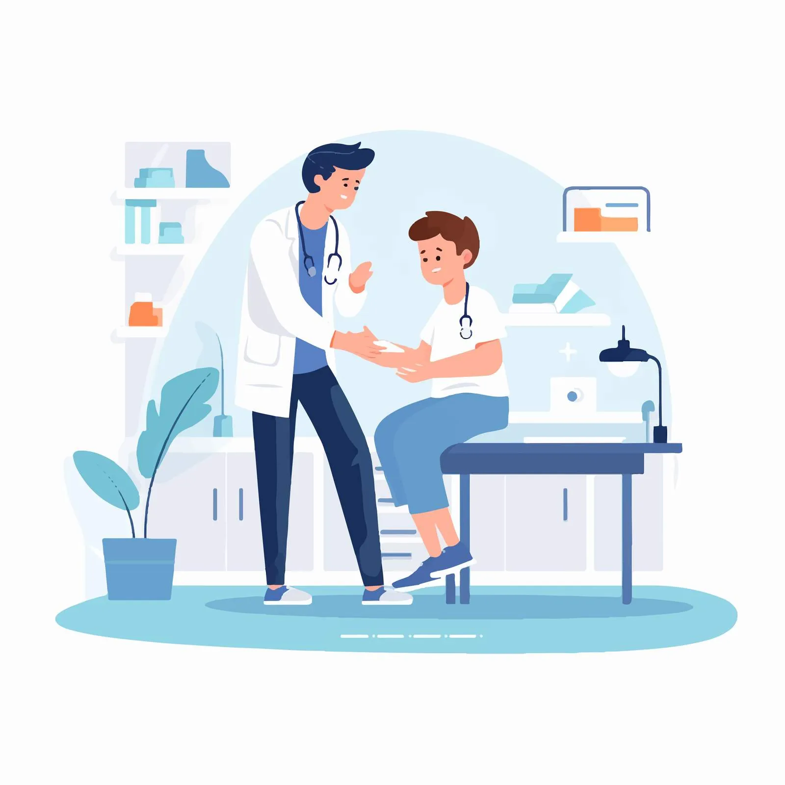 Child Visiting Doctor in Pediatric Examination — free download from Dotvec