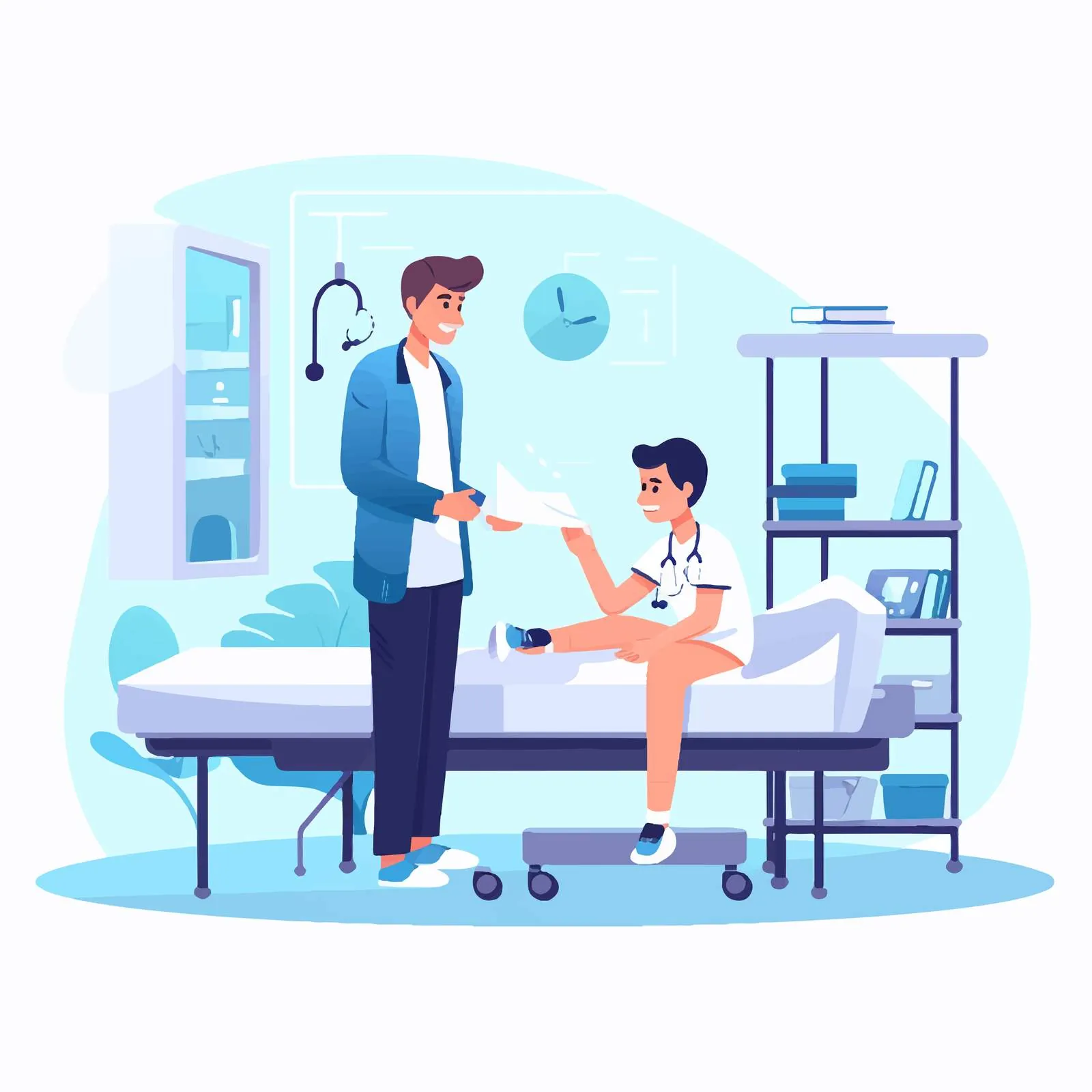 Child Patient with Pediatrician in Hospital — free download from Dotvec