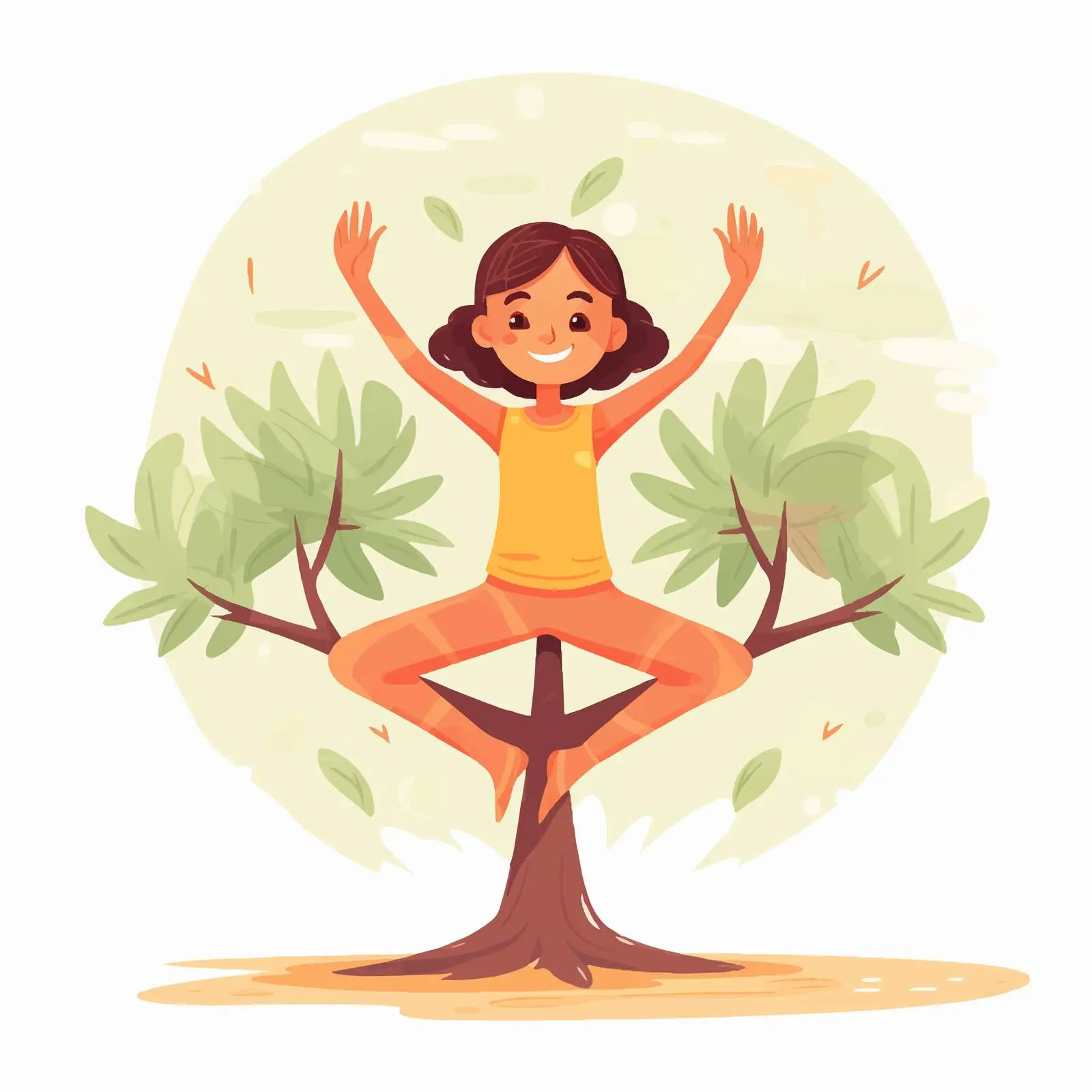 Child Practicing Yoga in Tree Pose – free body awareness image from Dotvec