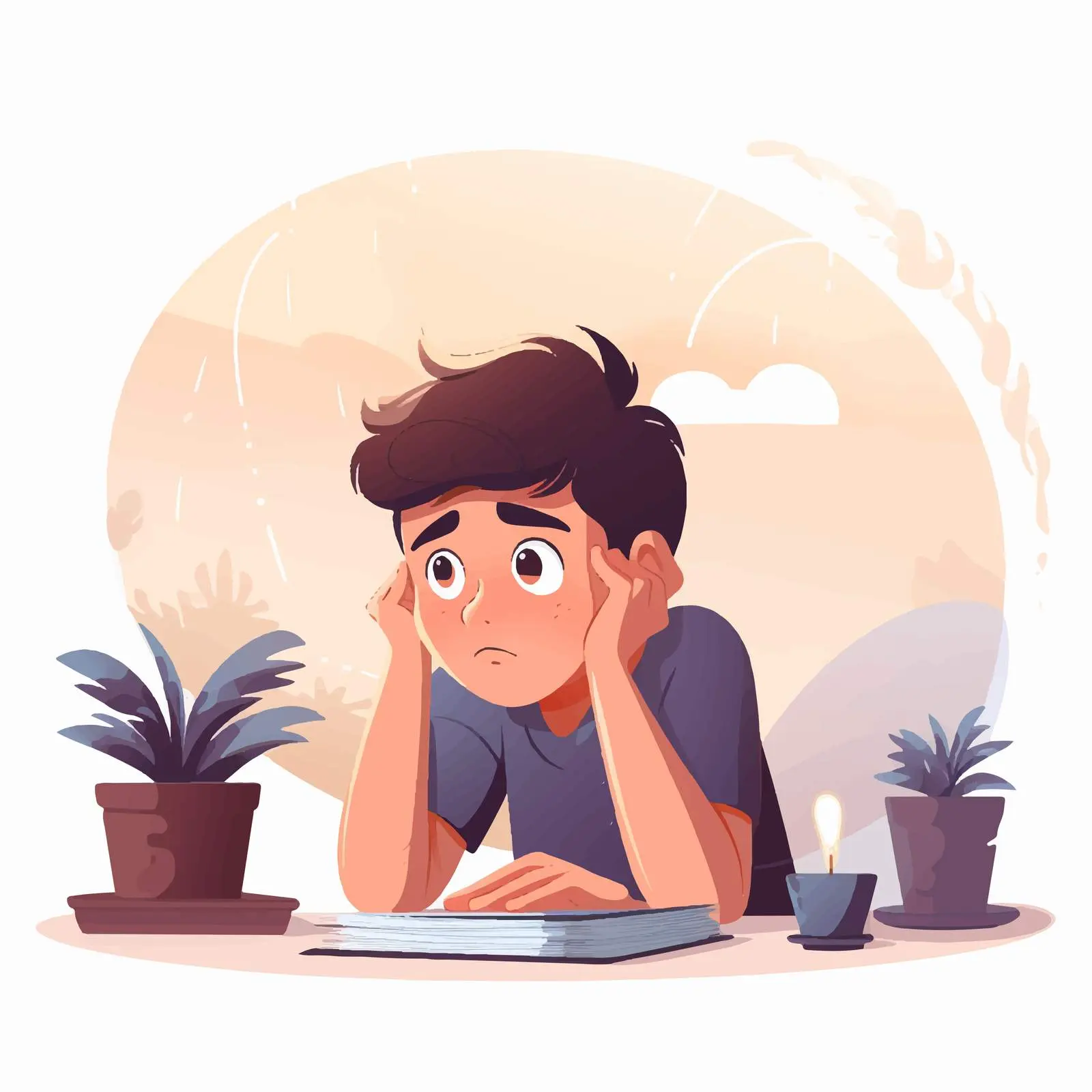 Child Studying at Home with Homework — free download from Dotvec