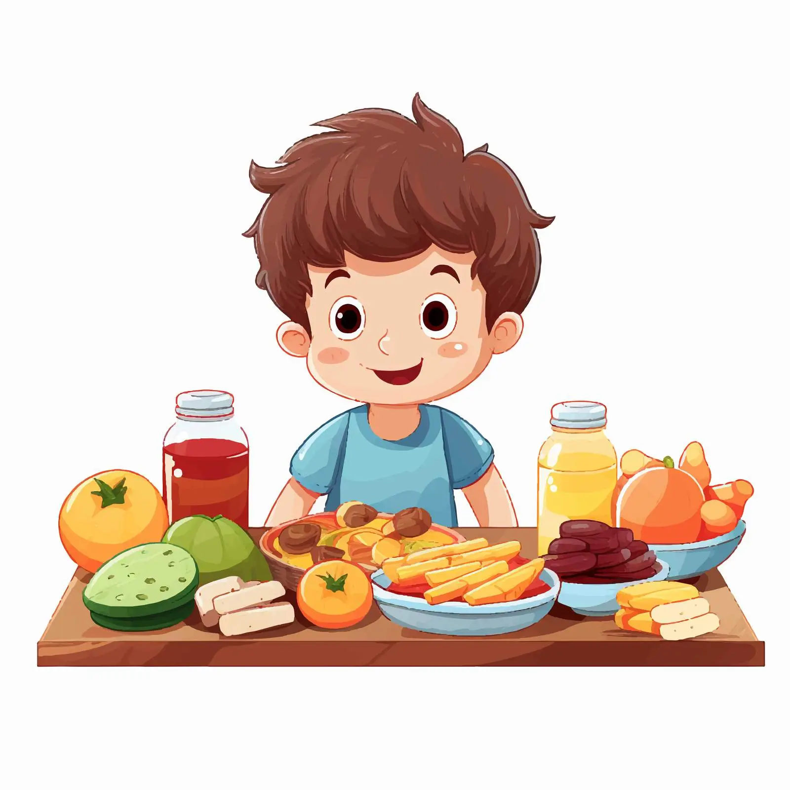 Child Enjoying Healthy Food Options Vectors — free download from Dotvec