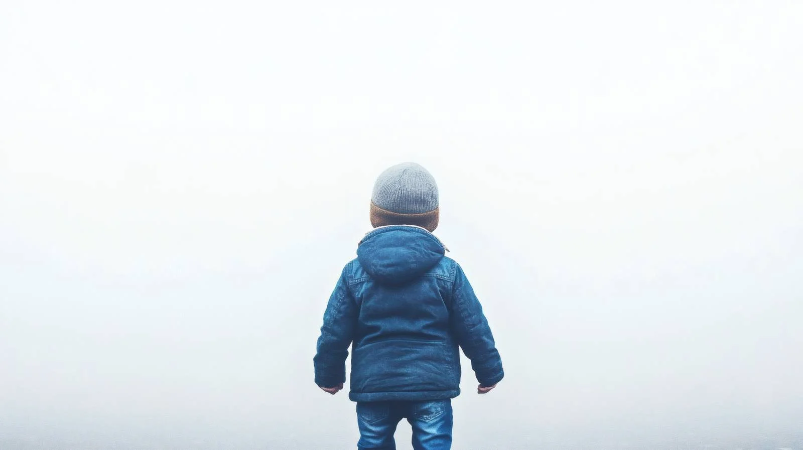 Serene Child in Misty White Space — free download from Dotvec