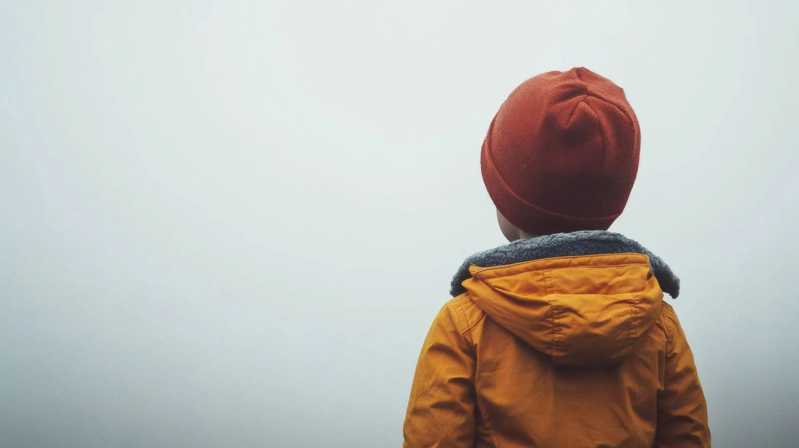 Serene Child in Mist on White Background — free download from Dotvec