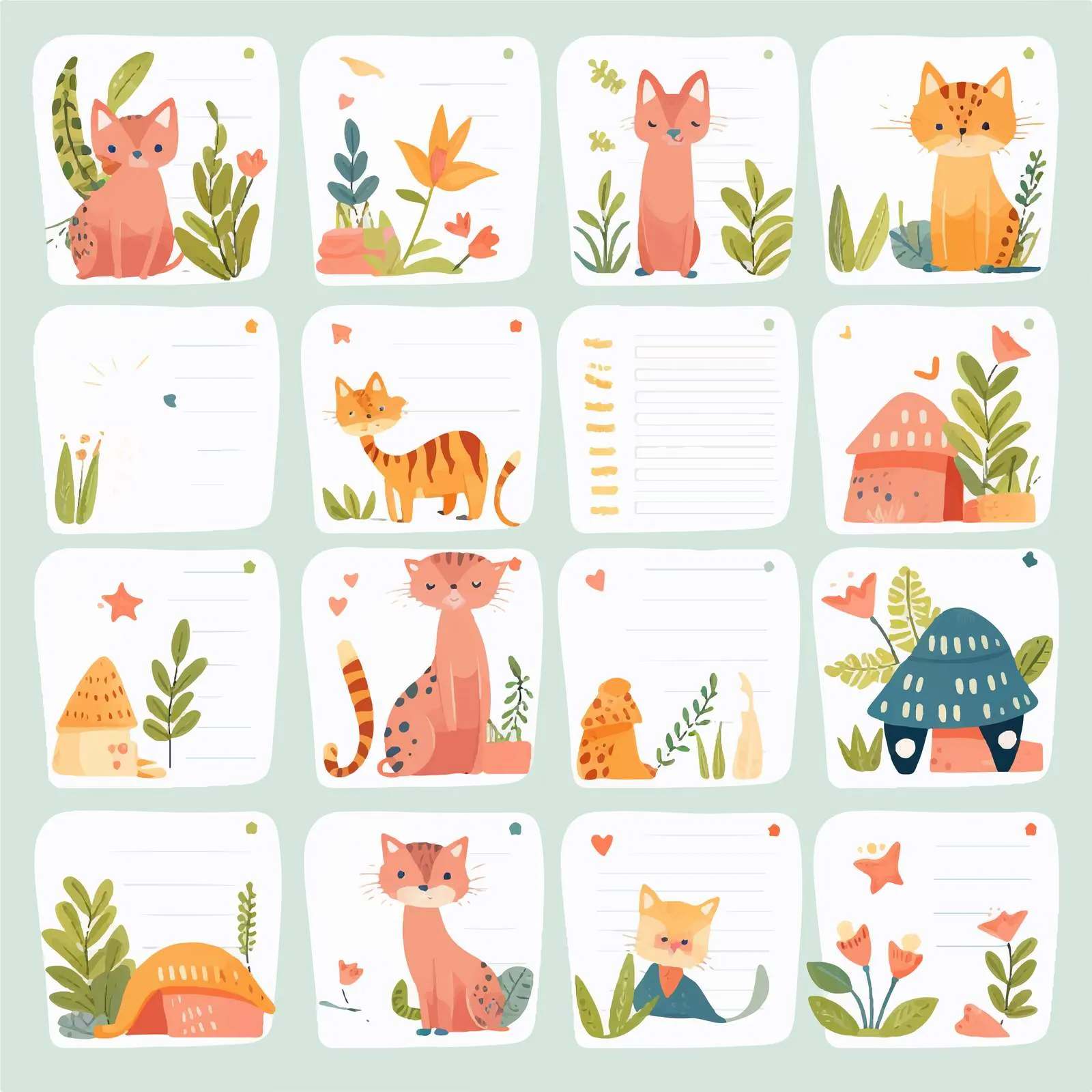 Cute Agenda Set for Appointments and Notes — free download from Dotvec