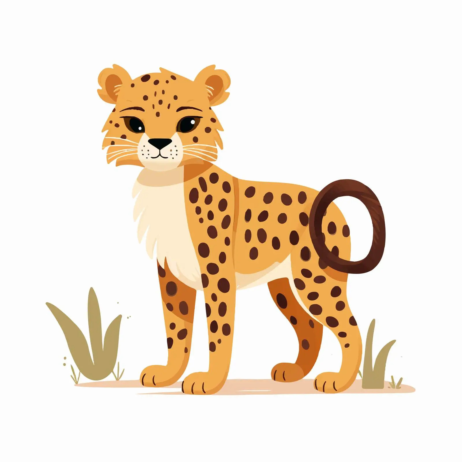 Textured Portrait of Walking Leopard in Scandinavian Style — free download from Dotvec