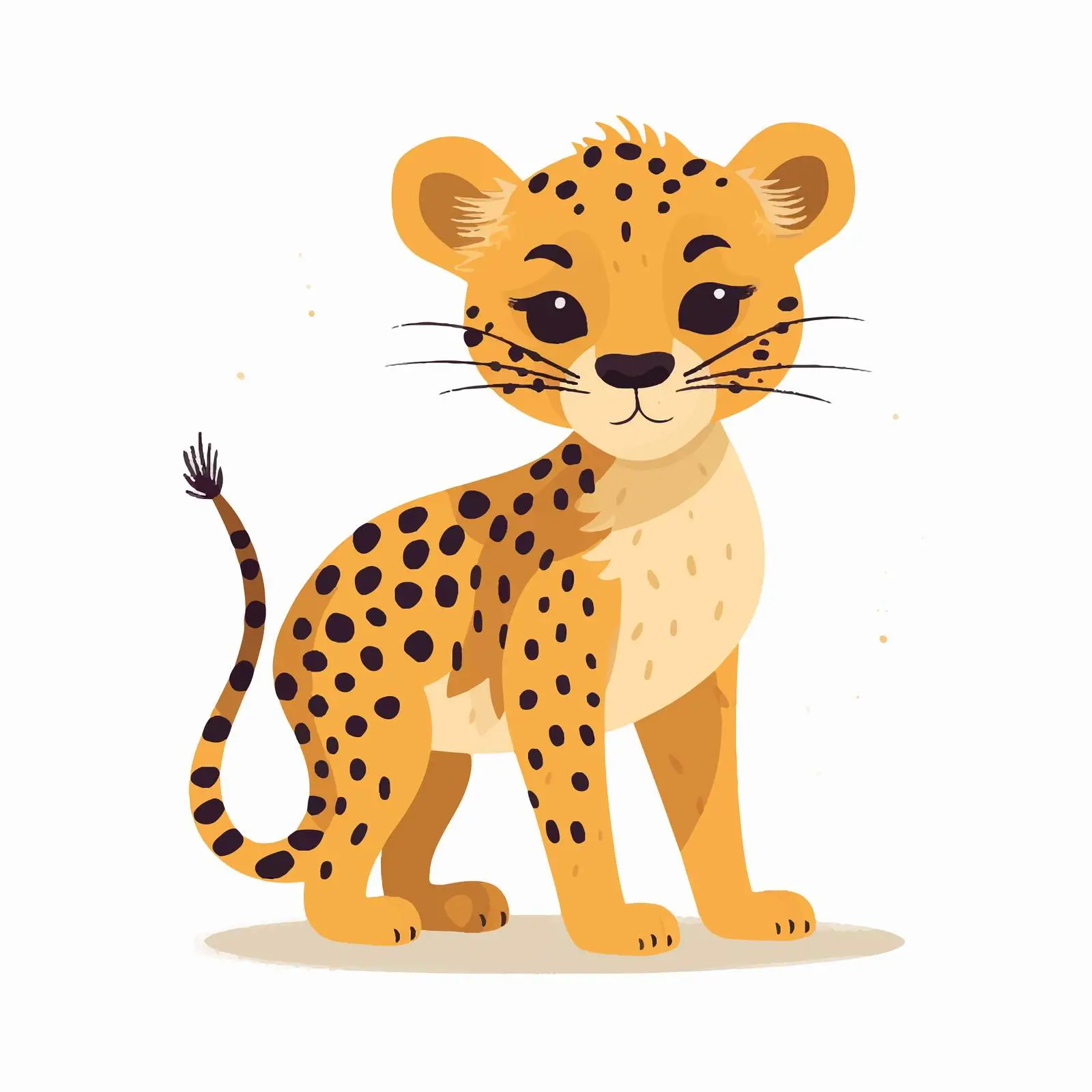 Textured Portrait of Walking Leopard in Scandinavian Style — free download from Dotvec