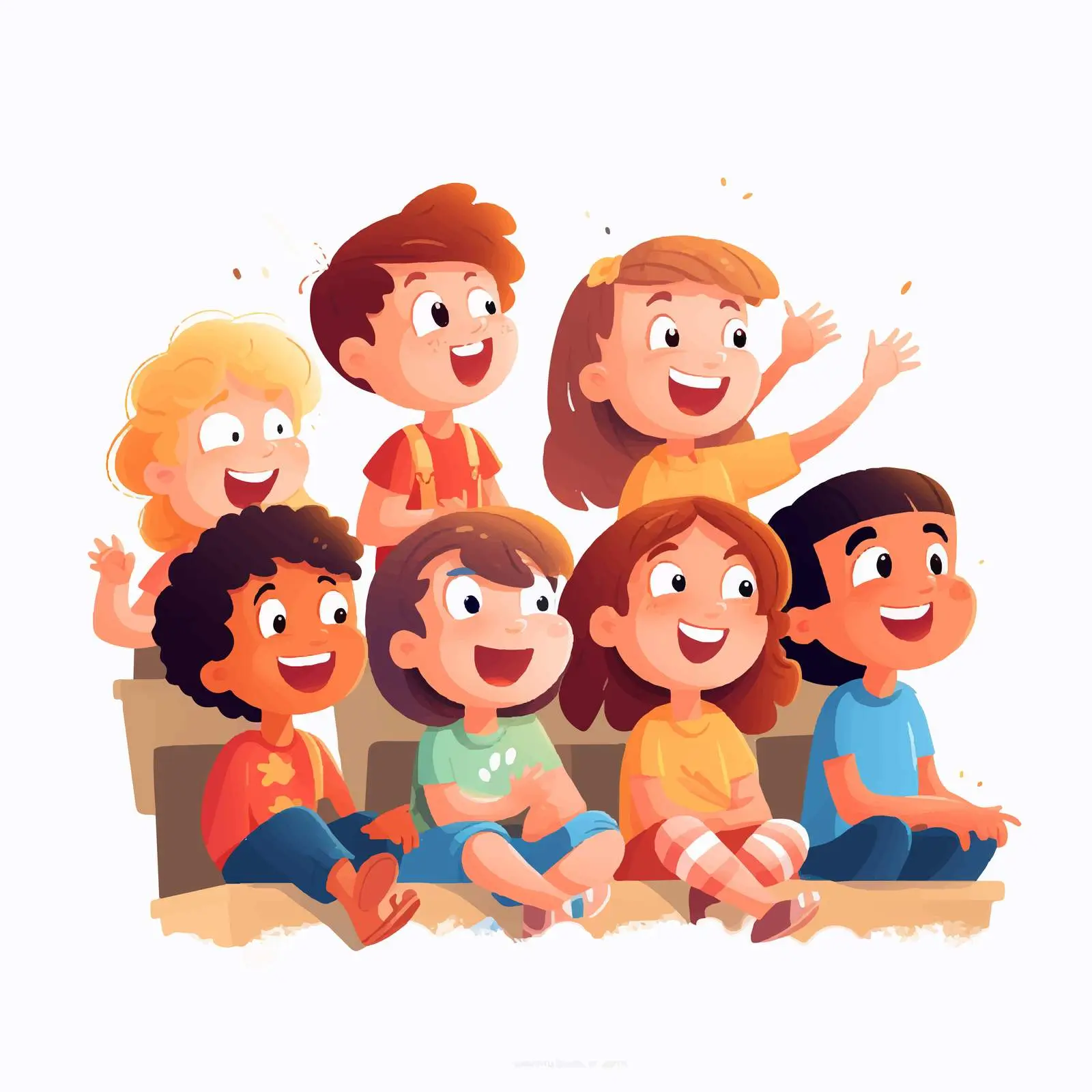 Happy Kids Enjoying Show Together — free download from Dotvec