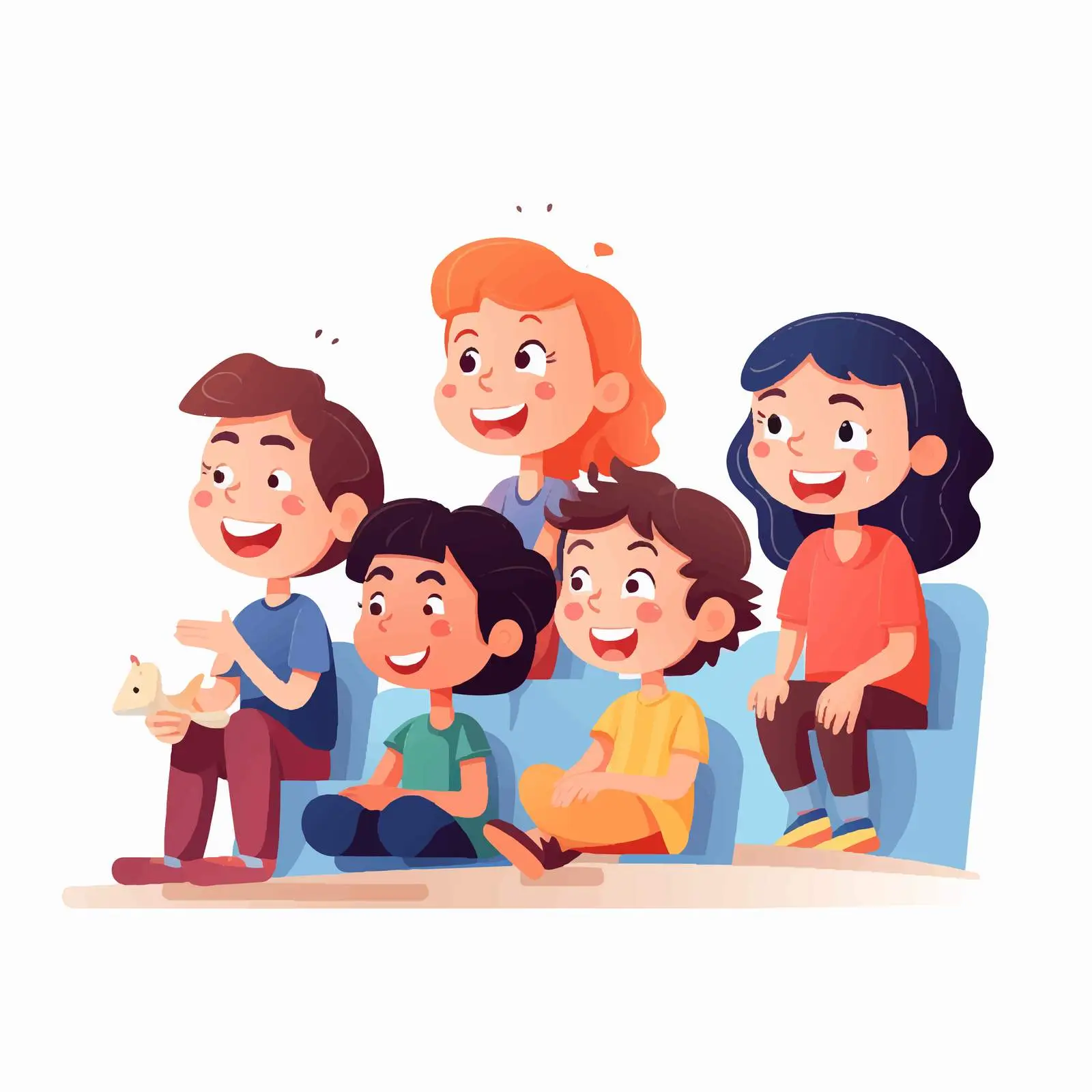 Happy Kids Watching Together in Public — free download from Dotvec