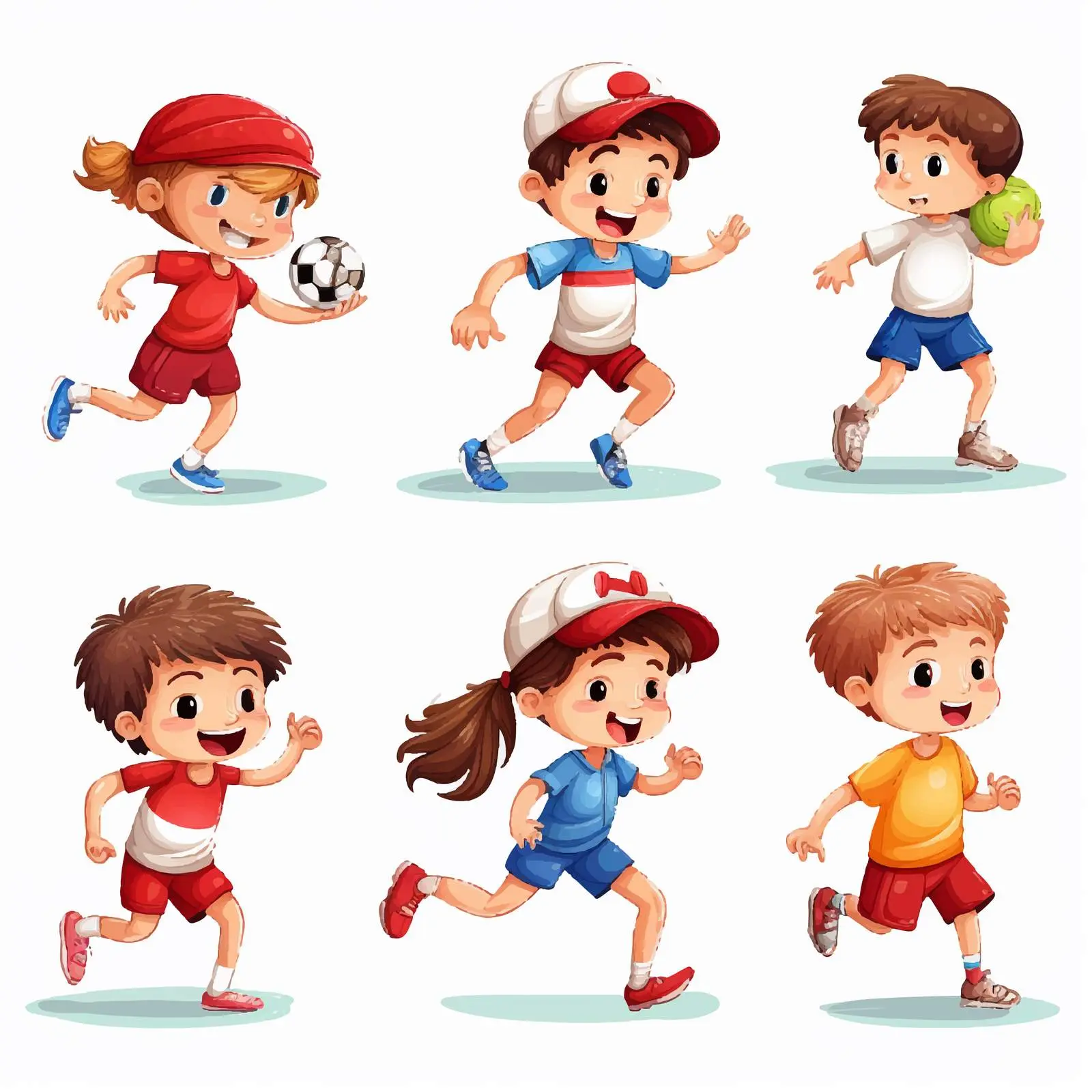 Children Engaged in Various Sports Activities Illustration — free download from Dotvec