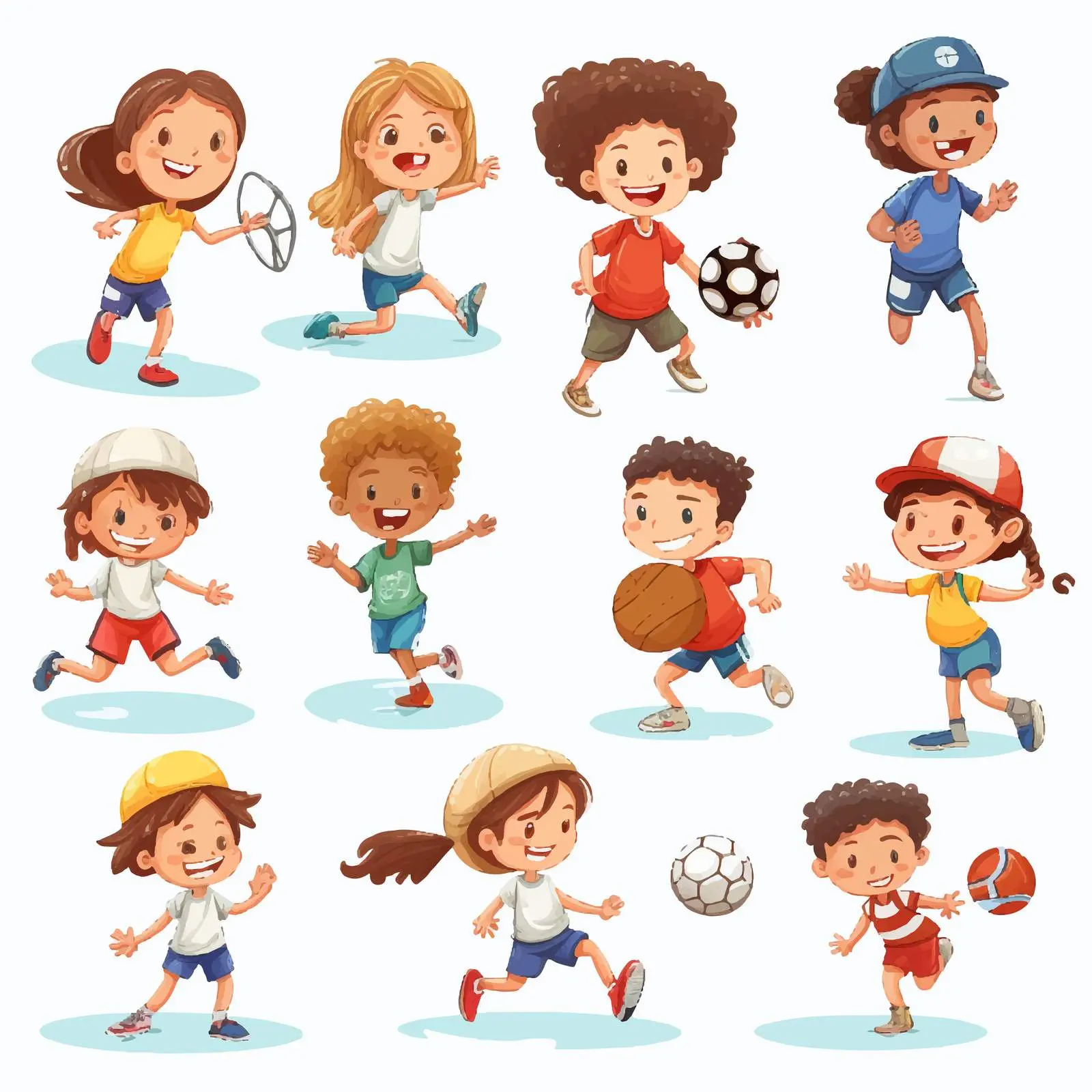 Children Engaged in Various Sports Activities — free download from Dotvec