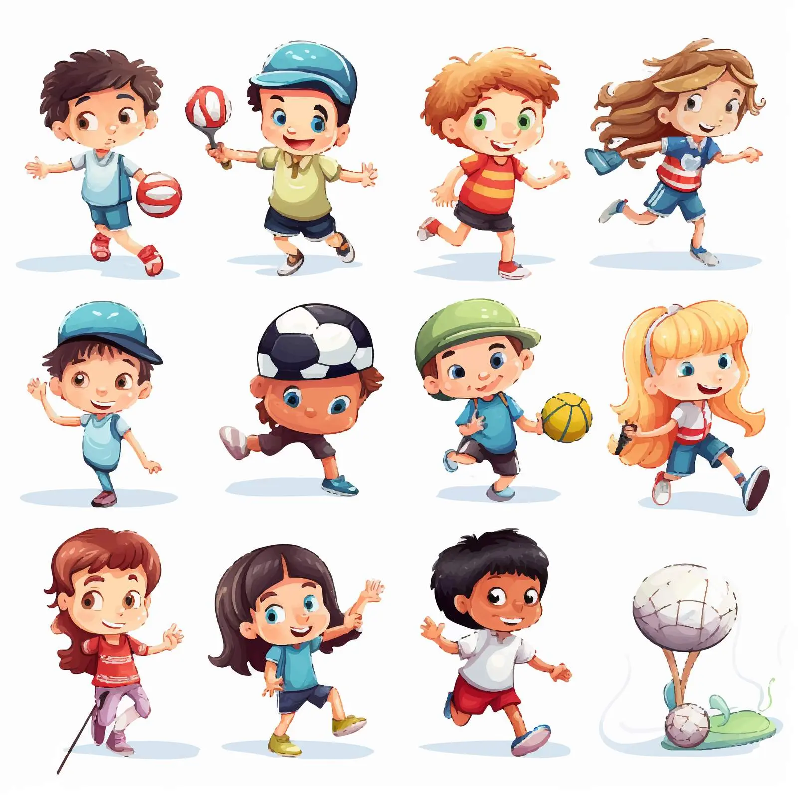 Children Engaged in Various Sports Activities — free download from Dotvec