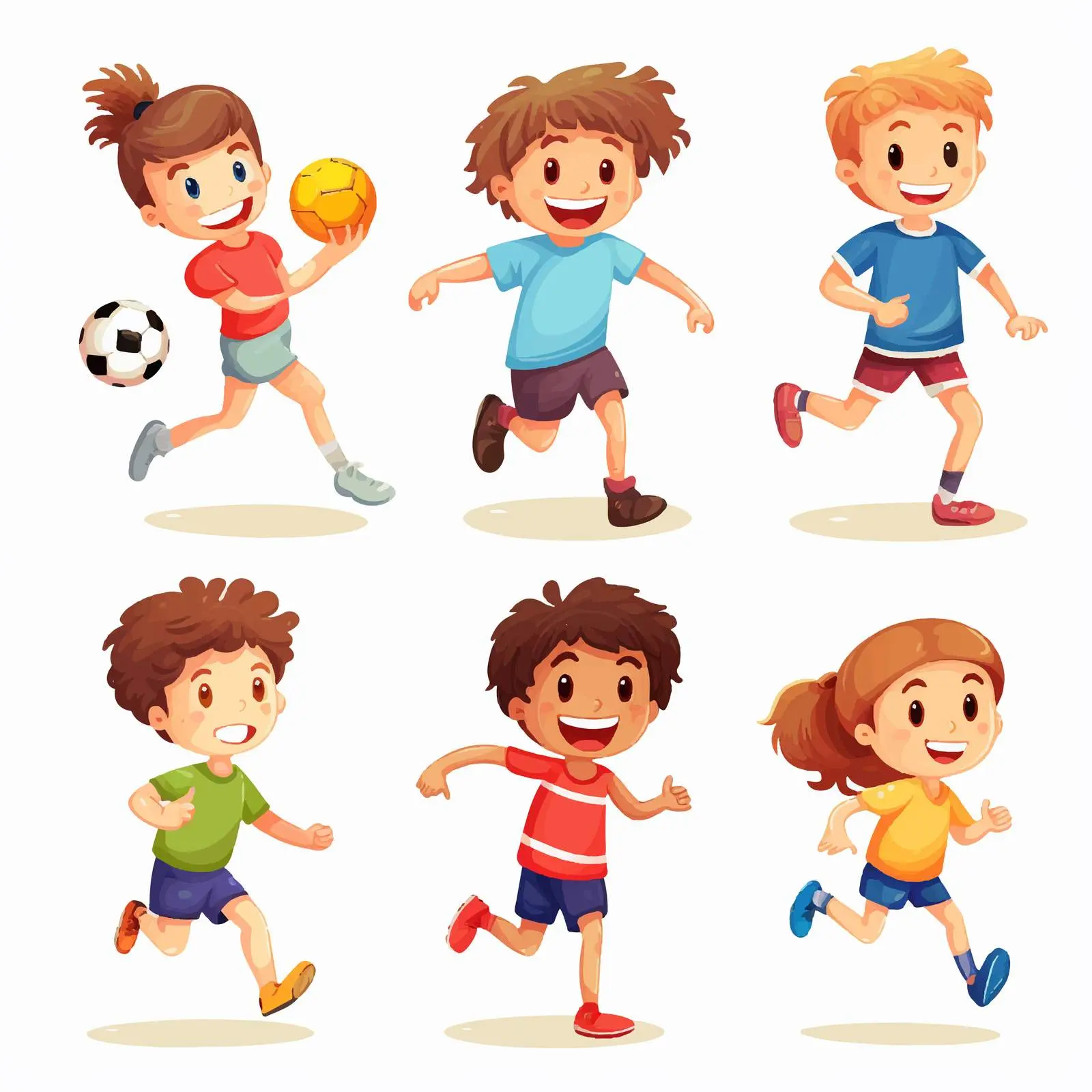 Children Engaged in Various Sports Activities Illustration — free download from Dotvec
