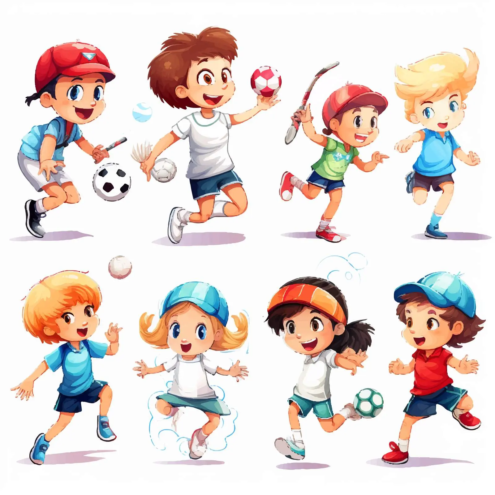 Children Engaged in Various Sports Activities — free download from Dotvec