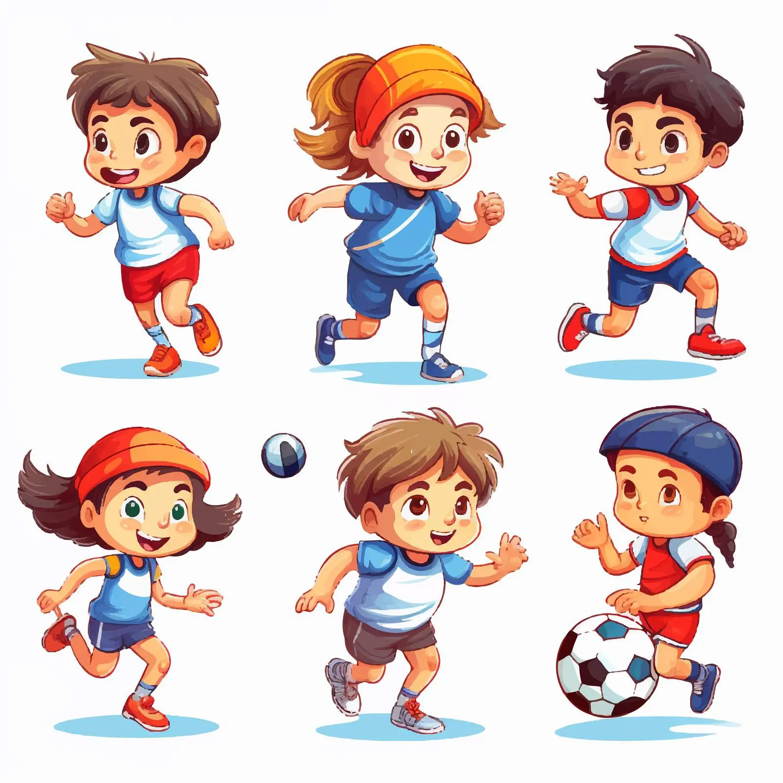 Children Engaged in Various Sports Activities Illustration — free download from Dotvec